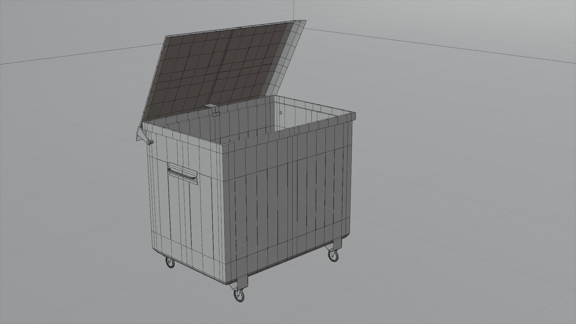 rusty dumpster Low-poly 3D model_7