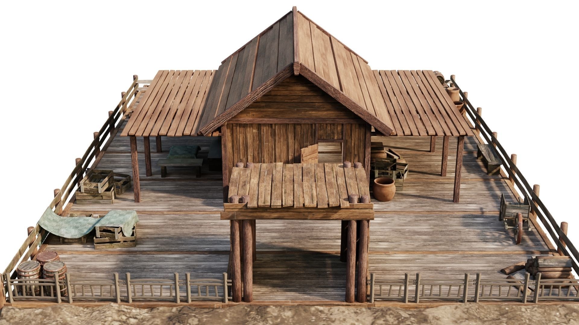 Old Lake House 28 d PBR 4K GameReady Low-poly 3D model_4