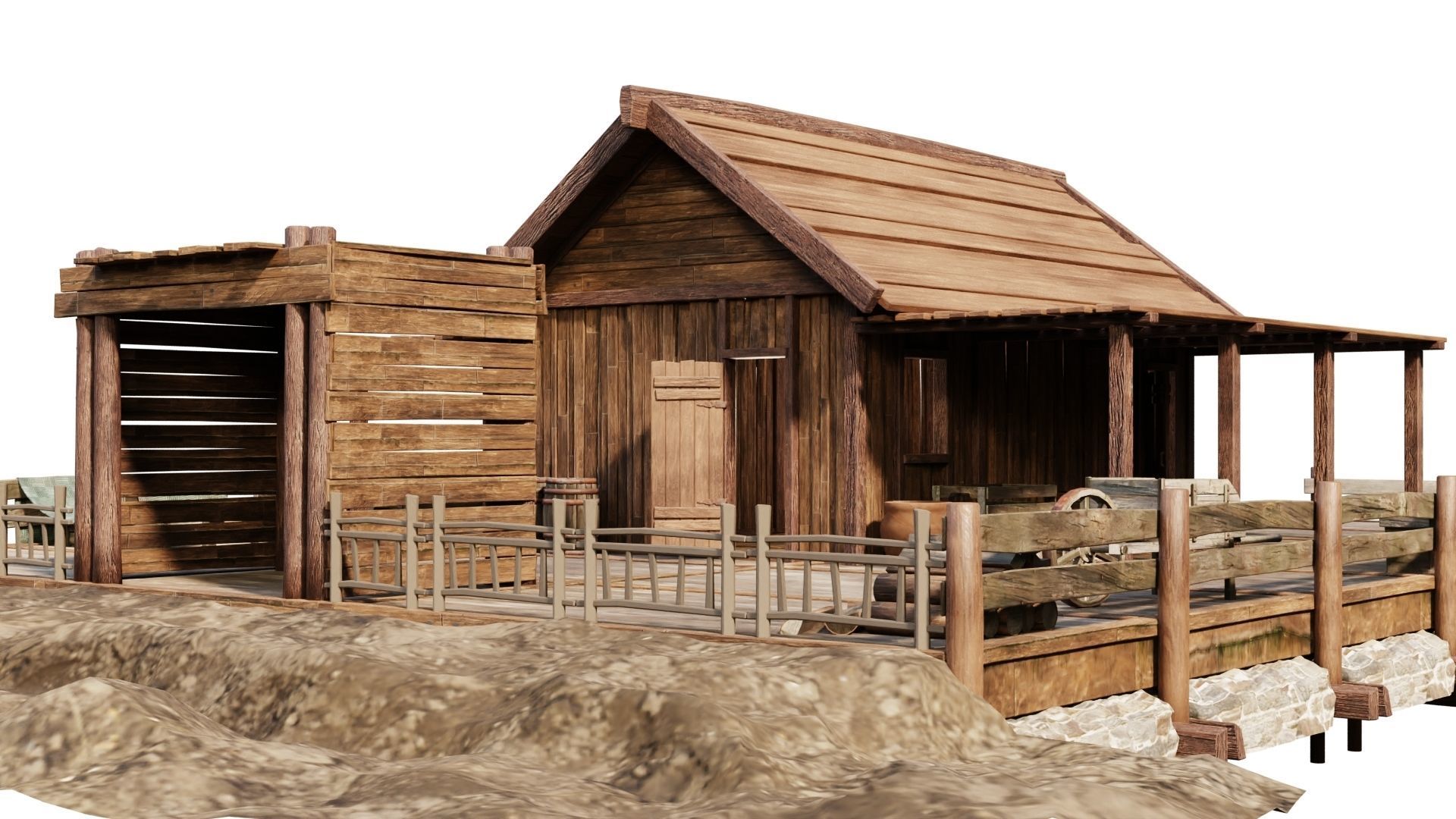 Old Lake House 28 d PBR 4K GameReady Low-poly 3D model_2