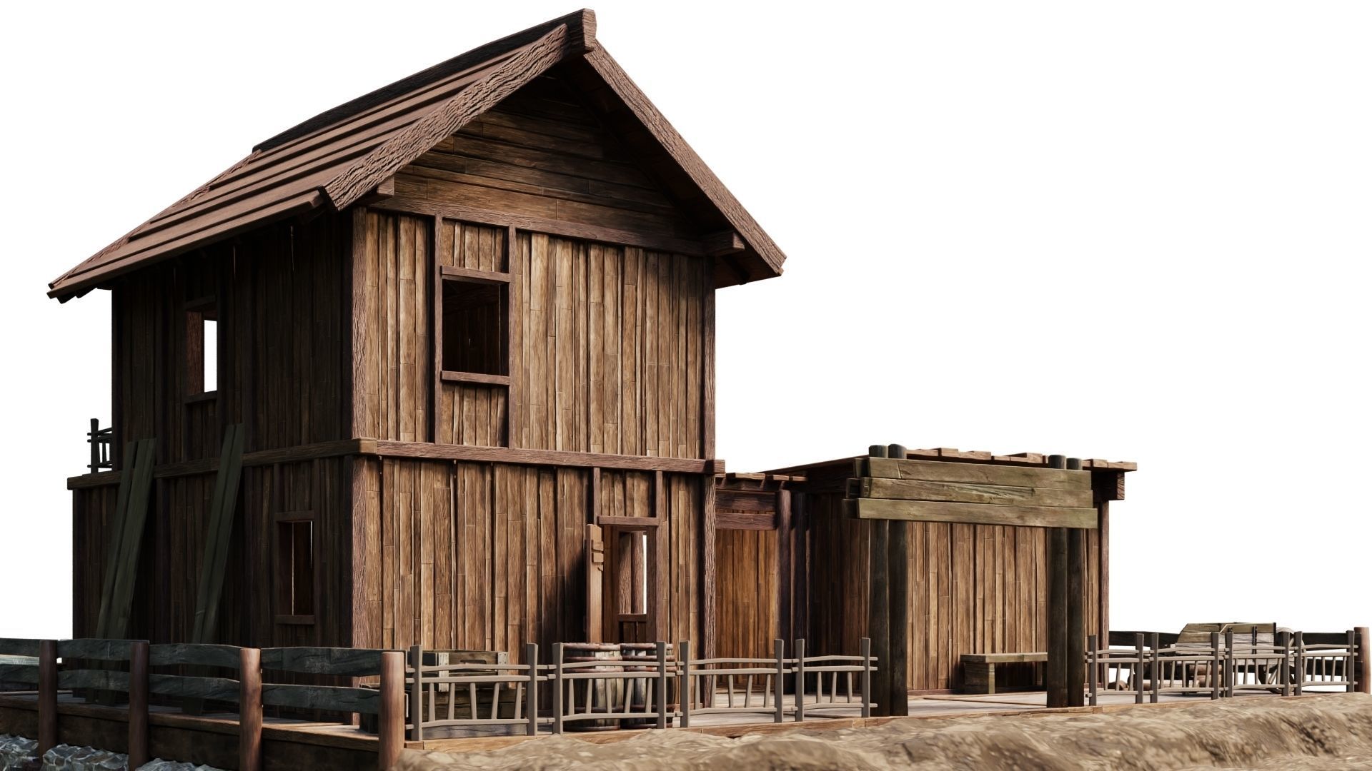 Old Lake House PBR 4K GameReady Pack 25 to 28 Low-poly 3D model_18