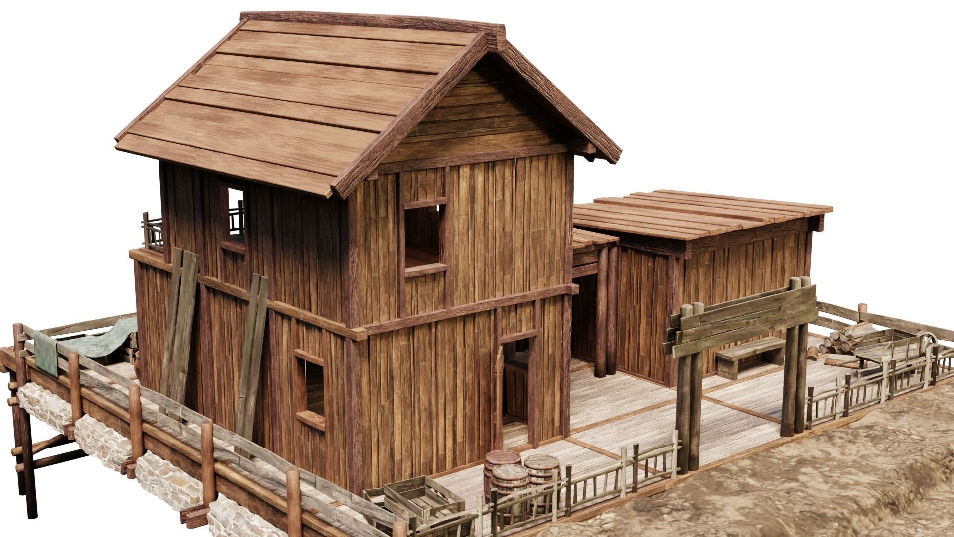 Old Lake House PBR 4K GameReady Pack 25 to 28 Low-poly 3D model_22