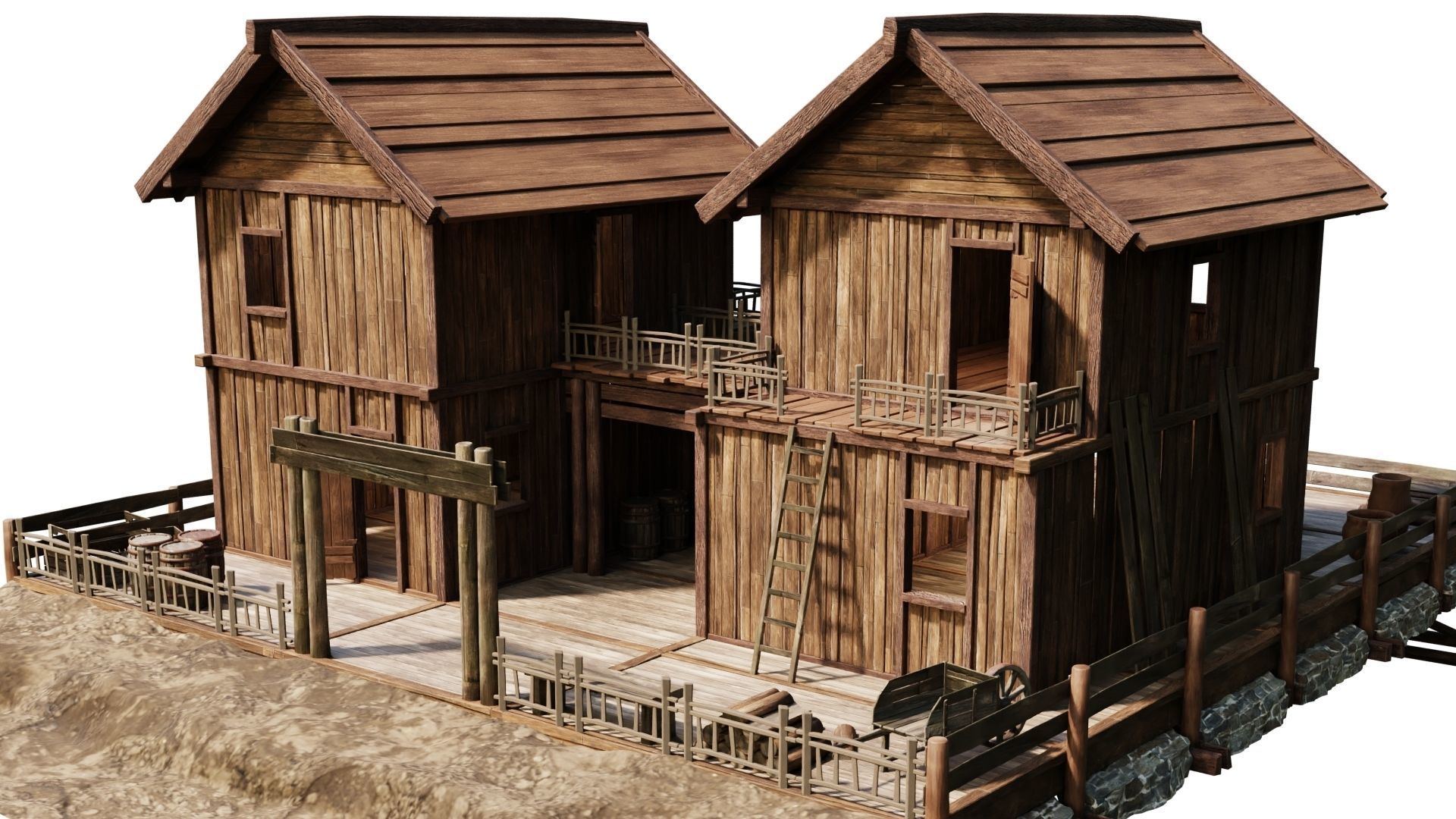 Old Lake House PBR 4K GameReady Pack 25 to 28 Low-poly 3D model_43