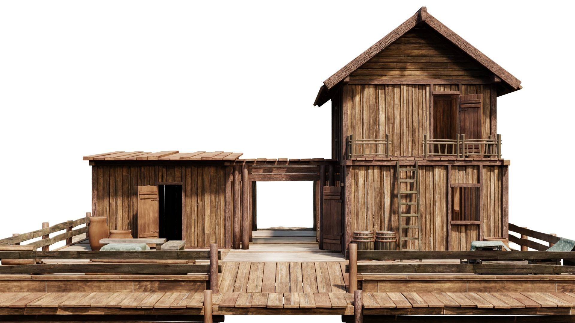 Old Lake House PBR 4K GameReady Pack 25 to 28 Low-poly 3D model_15