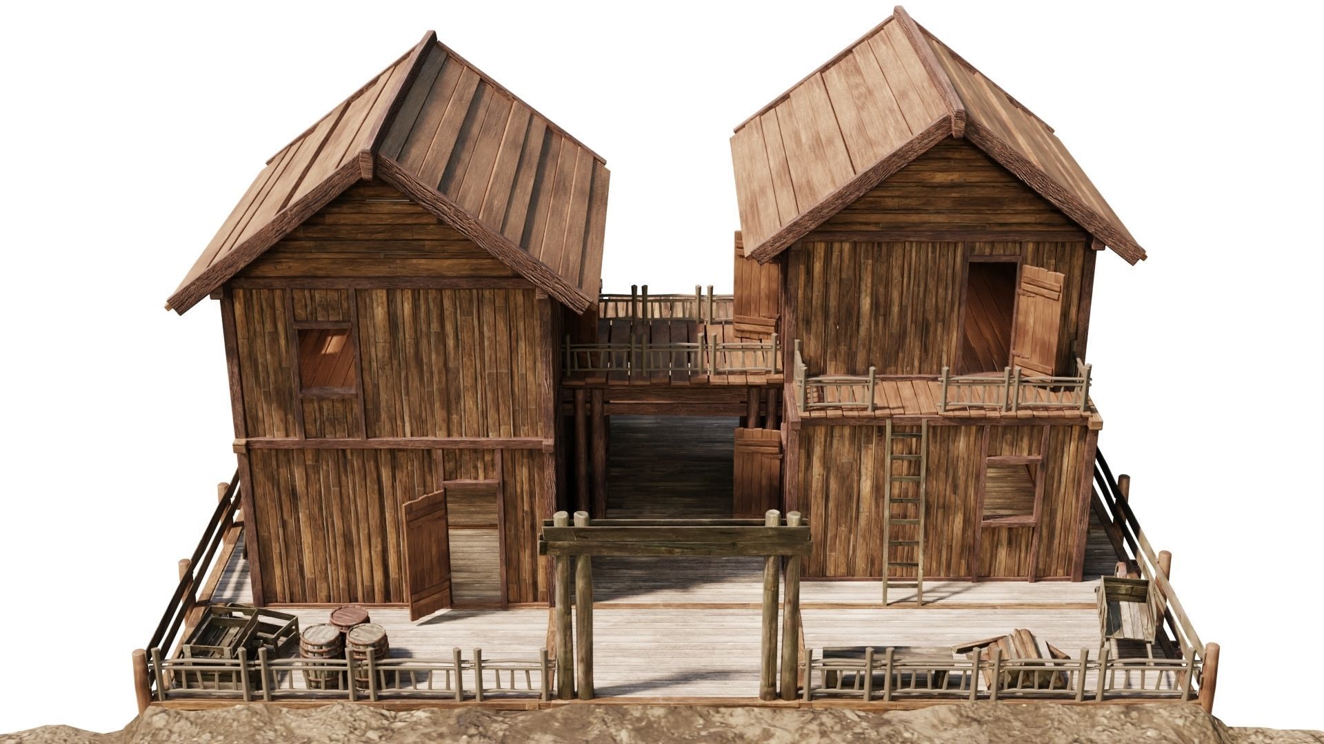 Old Lake House PBR 4K GameReady Pack 25 to 28 Low-poly 3D model_44