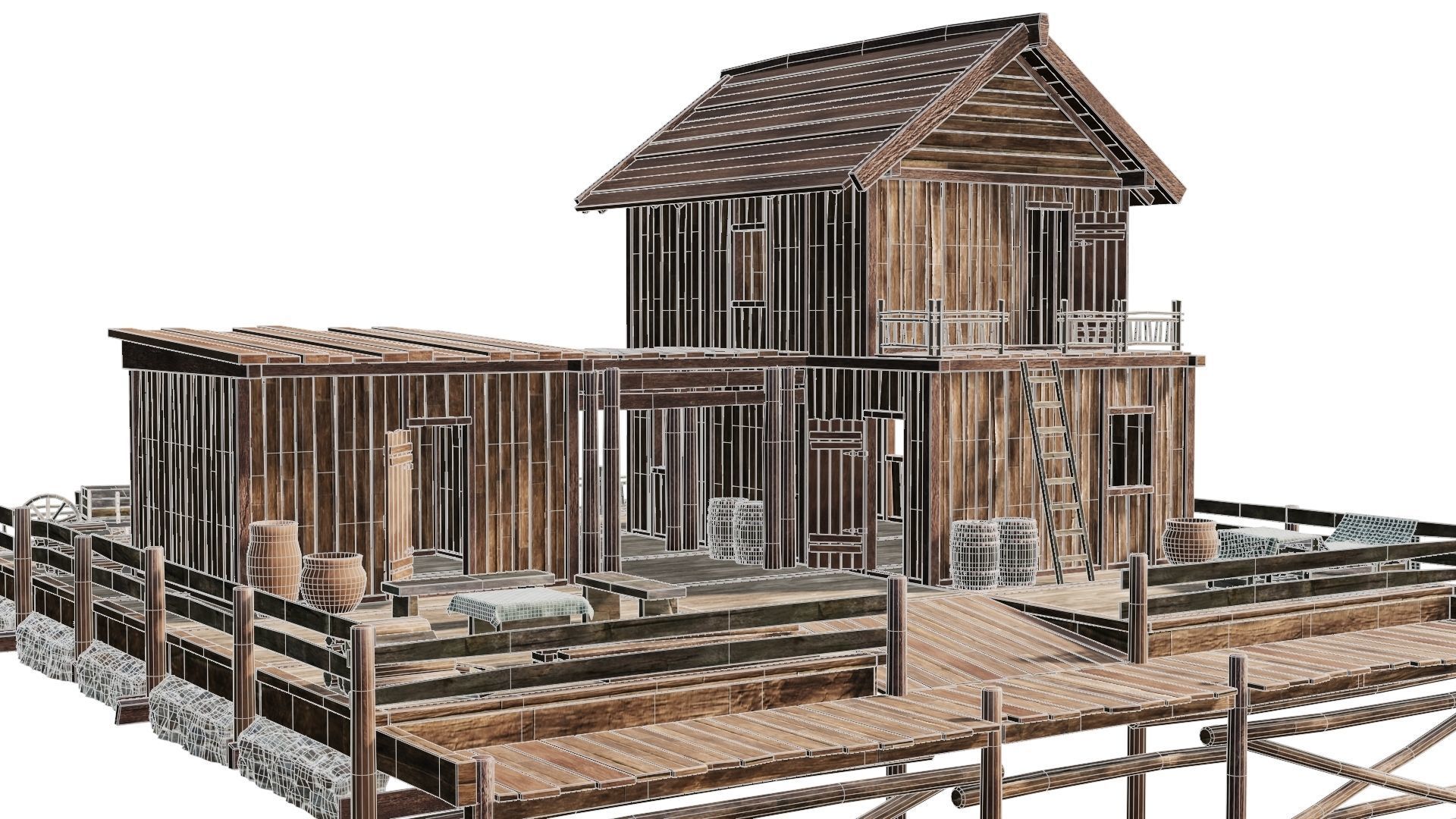 Old Lake House PBR 4K GameReady Pack 25 to 28 Low-poly 3D model_5