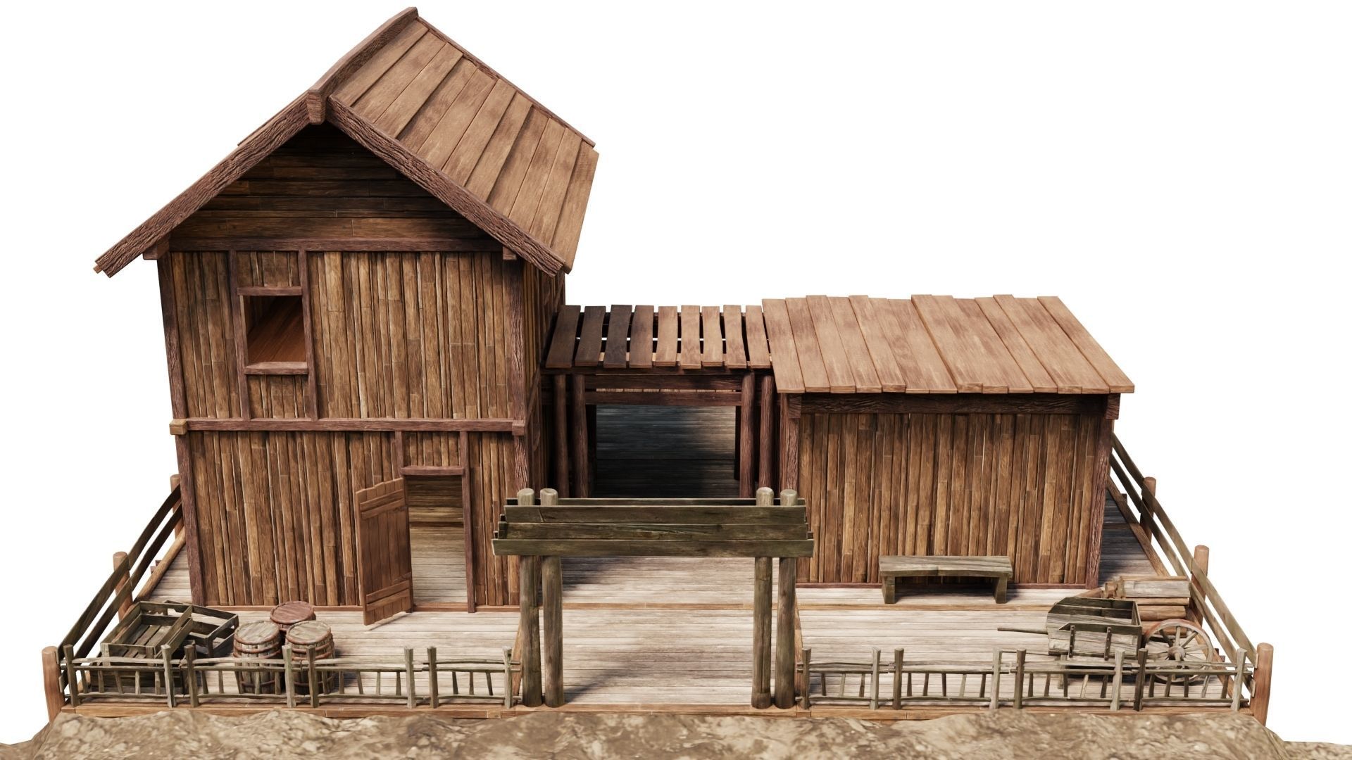 Old Lake House PBR 4K GameReady Pack 25 to 28 Low-poly 3D model_13