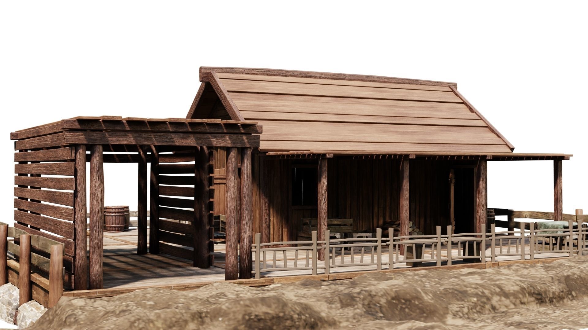 Old Lake House PBR 4K GameReady Pack 25 to 28 Low-poly 3D model_34