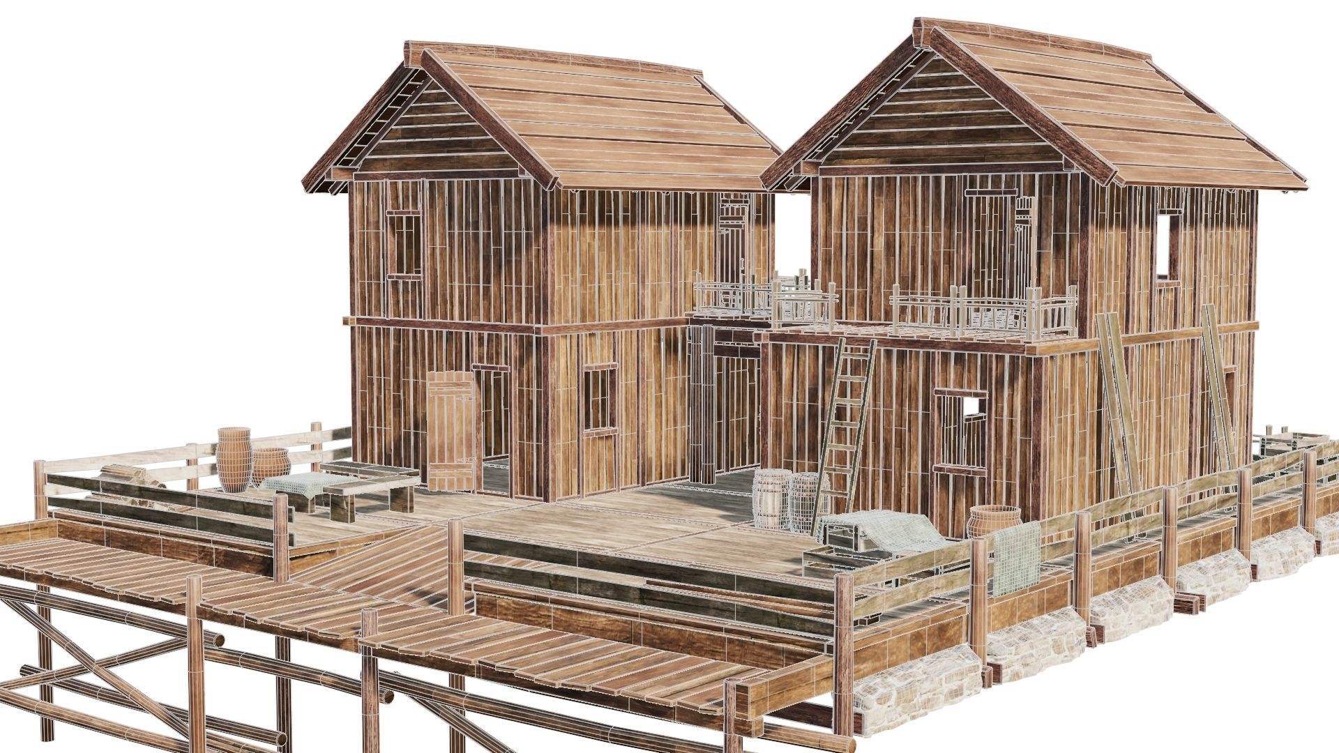 Old Lake House PBR 4K GameReady Pack 25 to 28 Low-poly 3D model_7