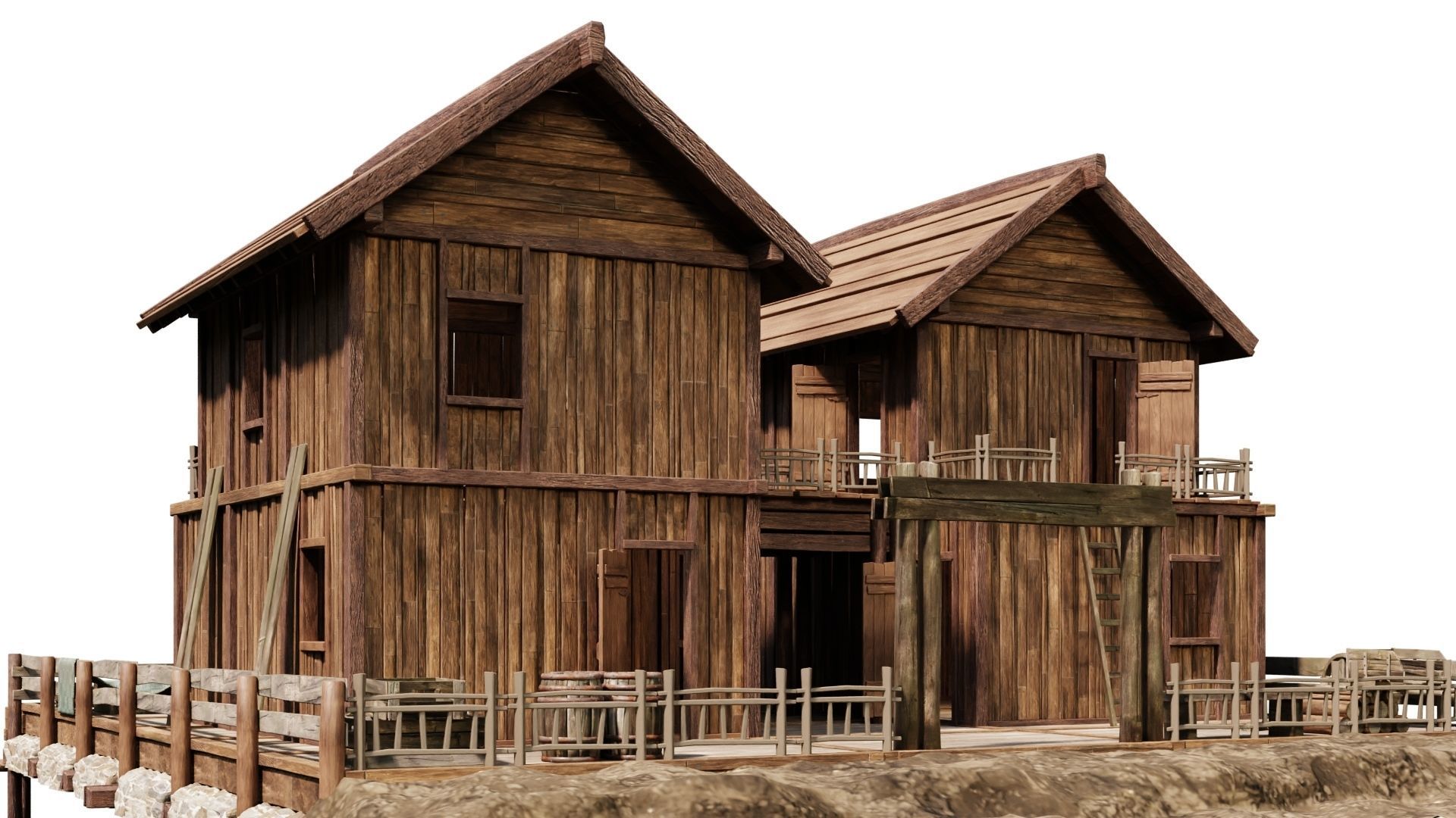 Old Lake House PBR 4K GameReady Pack 25 to 28 Low-poly 3D model_36