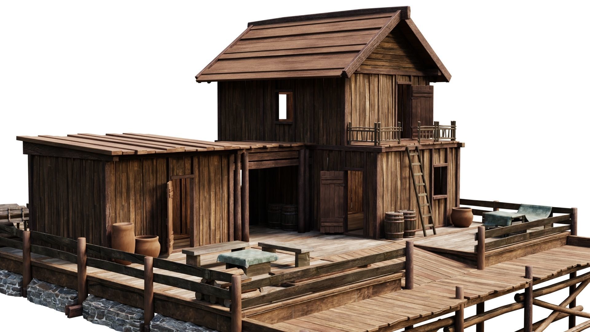 Old Lake House PBR 4K GameReady Pack 25 to 28 Low-poly 3D model_11