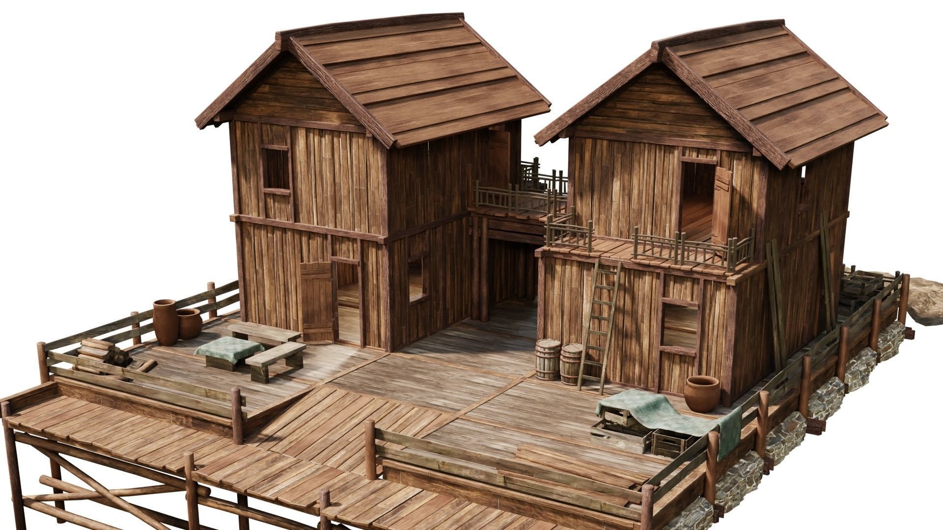 Old Lake House PBR 4K GameReady Pack 25 to 28 Low-poly 3D model_40