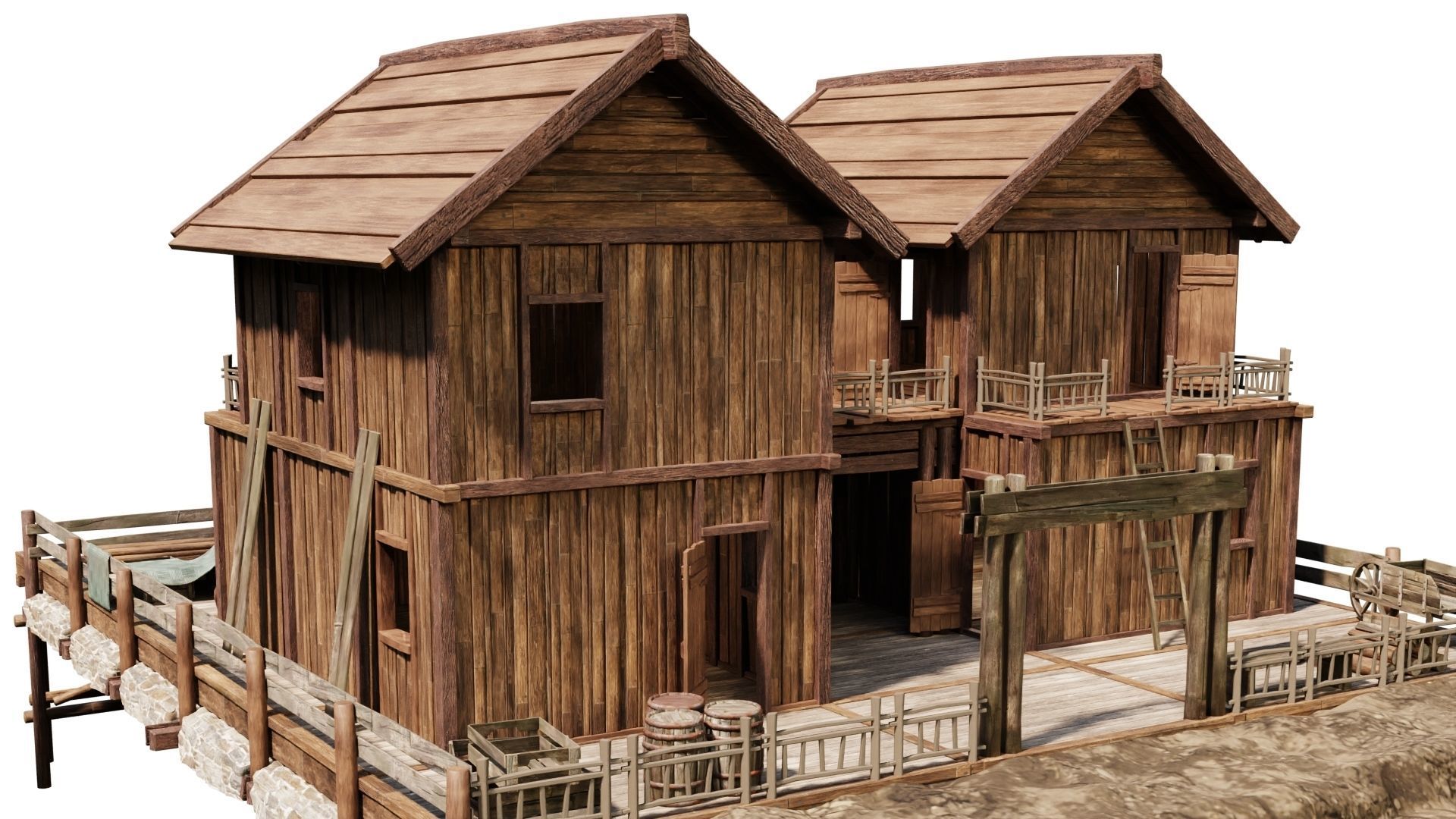 Old Lake House PBR 4K GameReady Pack 25 to 28 Low-poly 3D model_45