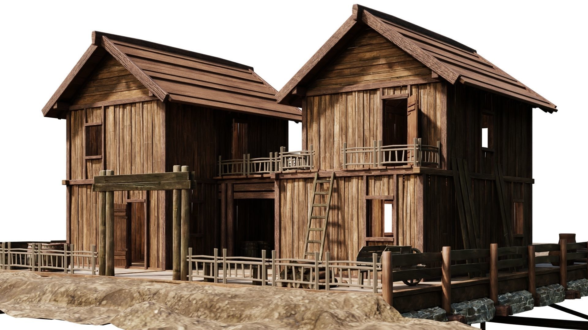 Old Lake House PBR 4K GameReady Pack 25 to 28 Low-poly 3D model_42