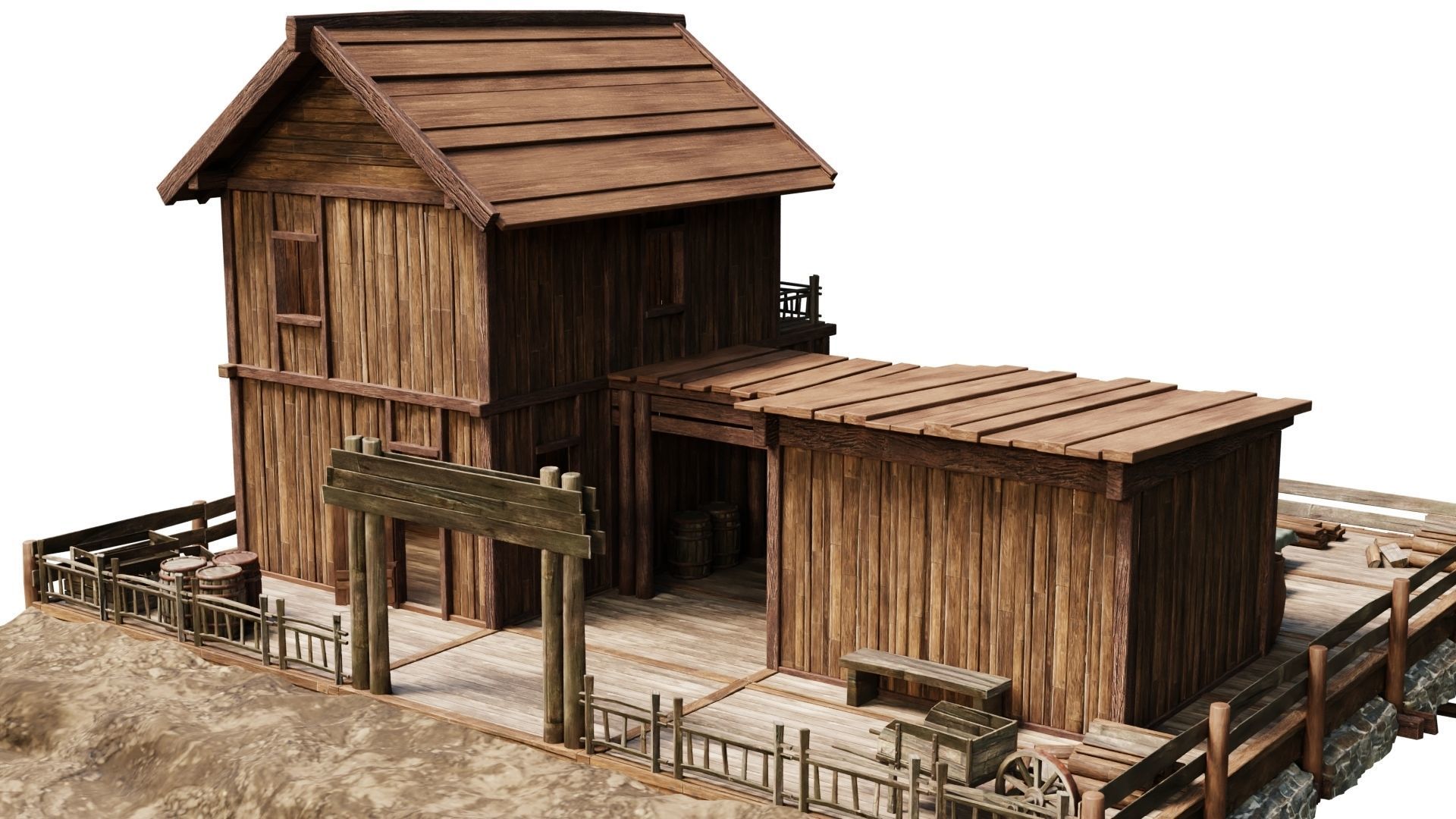 Old Lake House PBR 4K GameReady Pack 25 to 28 Low-poly 3D model_21