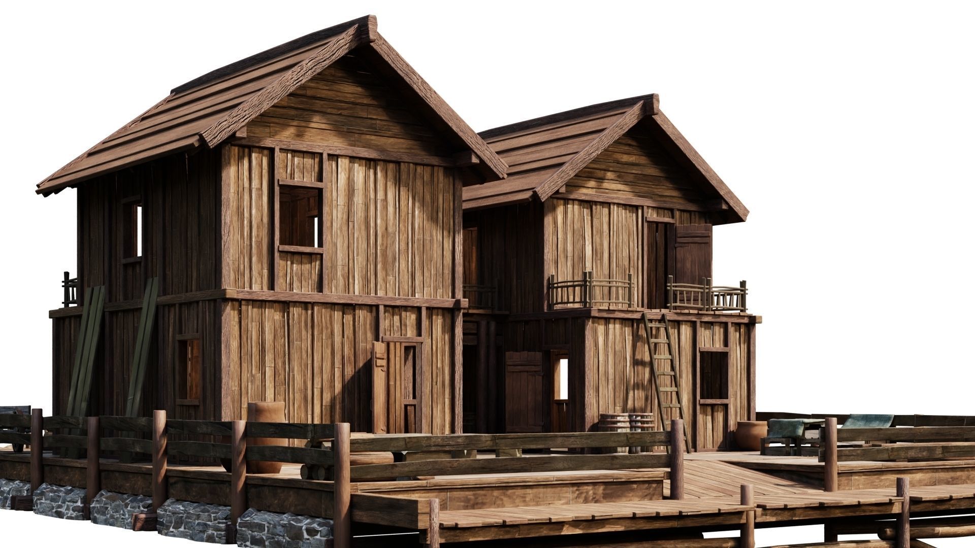 Old Lake House PBR 4K GameReady Pack 25 to 28 Low-poly 3D model_35