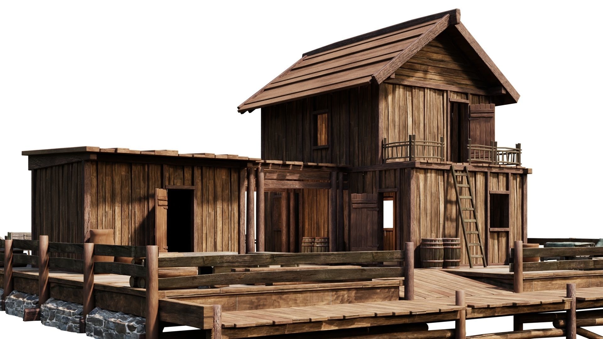 Old Lake House PBR 4K GameReady Pack 25 to 28 Low-poly 3D model_10