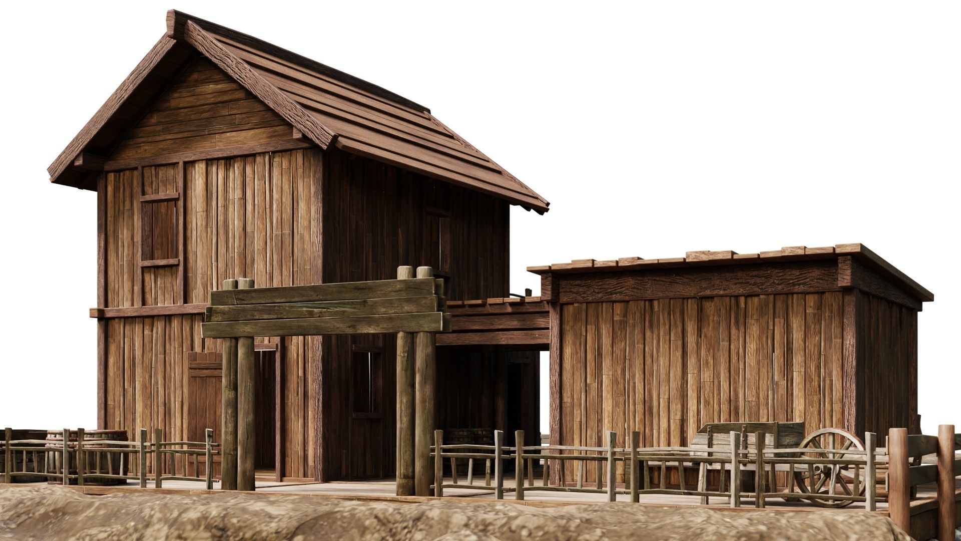 Old Lake House PBR 4K GameReady Pack 25 to 28 Low-poly 3D model_20