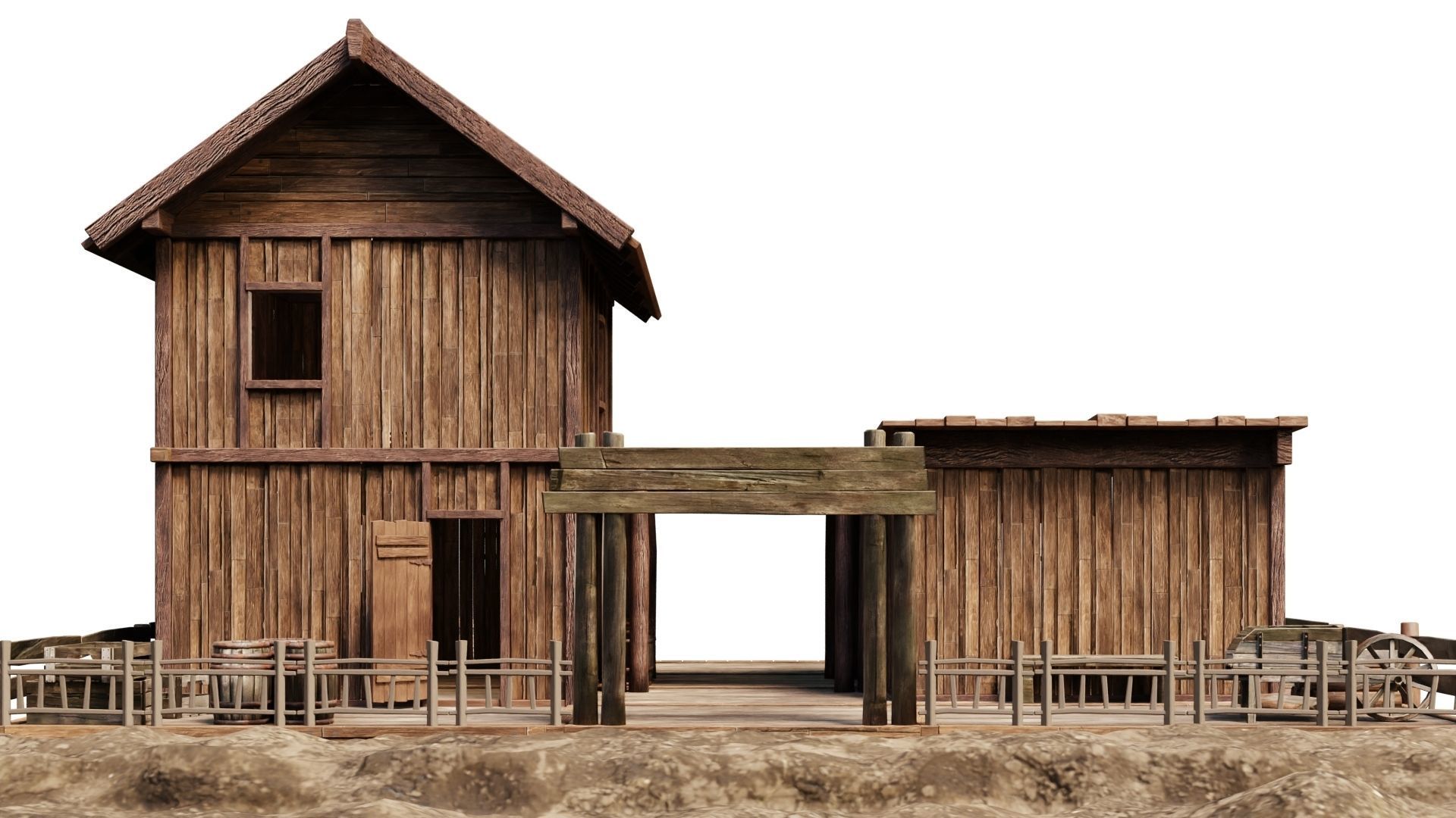 Old Lake House PBR 4K GameReady Pack 25 to 28 Low-poly 3D model_19