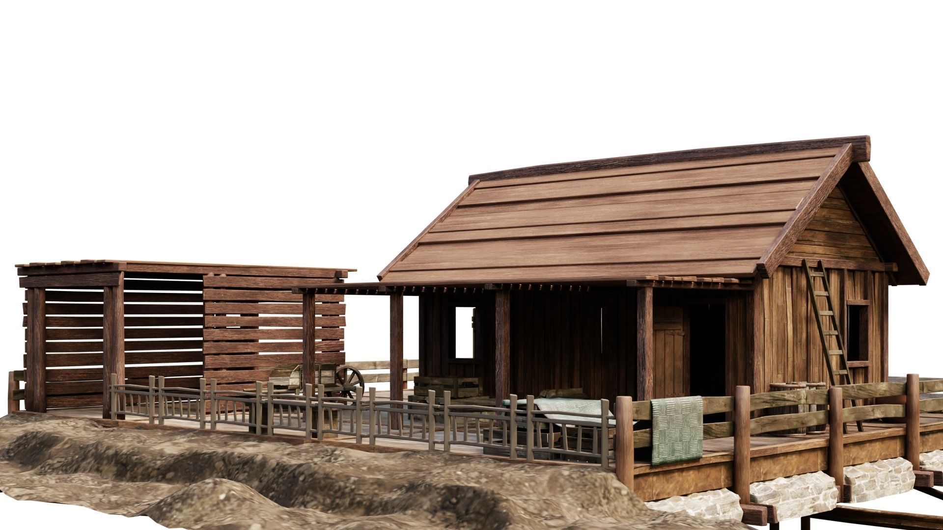 Old Lake House PBR 4K GameReady Pack 25 to 28 Low-poly 3D model_31