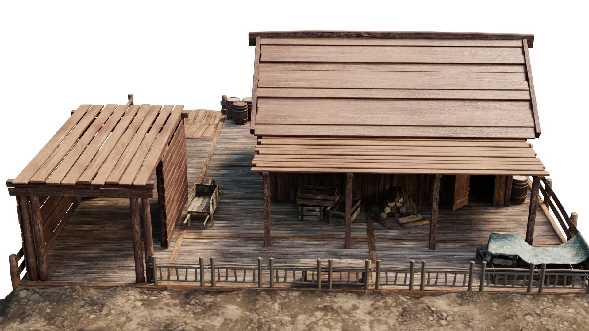 Old Lake House PBR 4K GameReady Pack 25 to 28 Low-poly 3D model_33