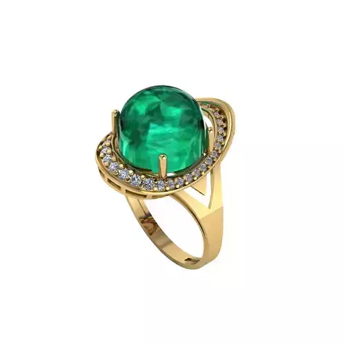 Women ring with stones for 3D printing gold and silver