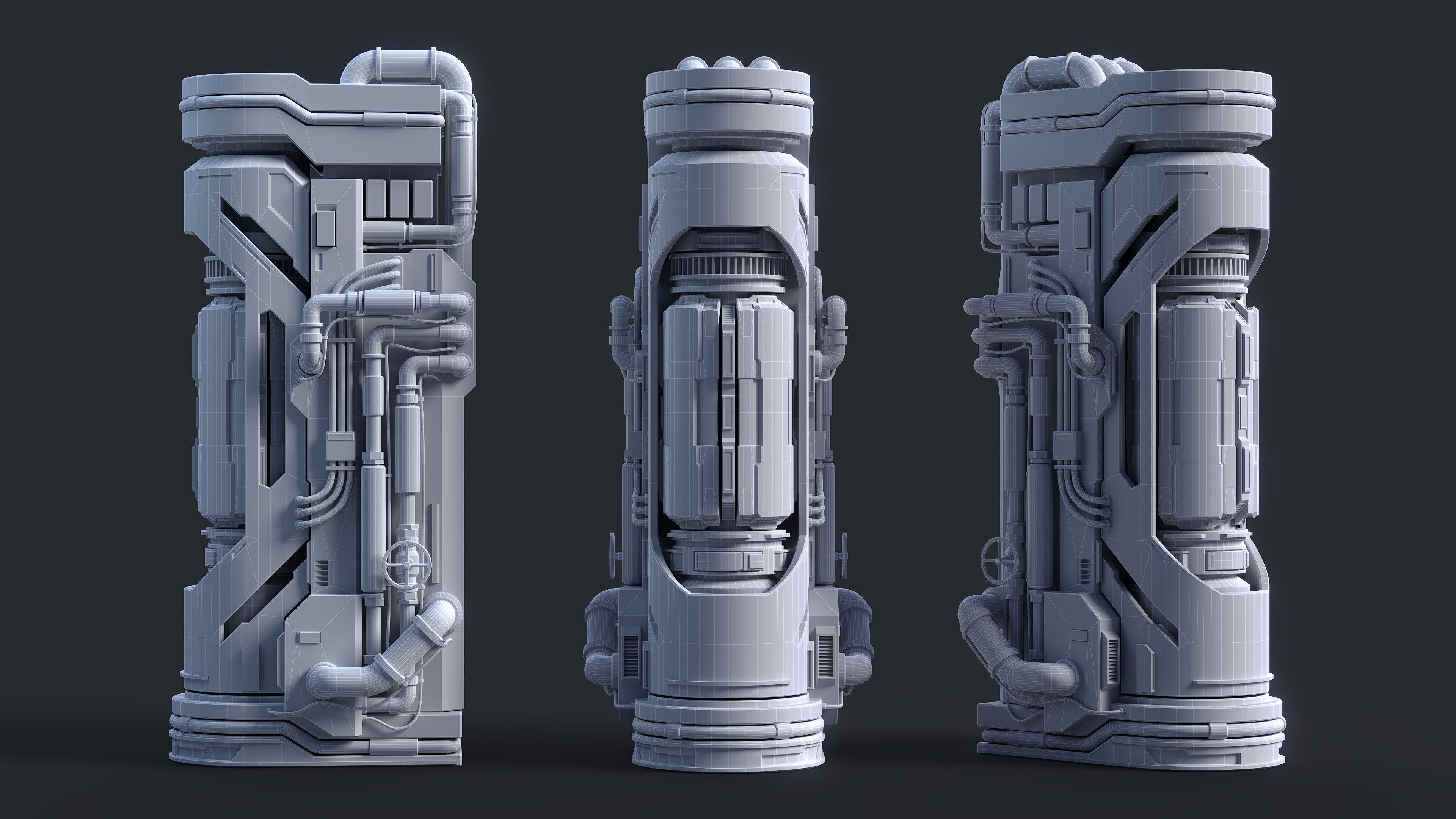 Sci-Fi Parts Kit Pack Vol 02 F-PBR Low-poly 3D model_3