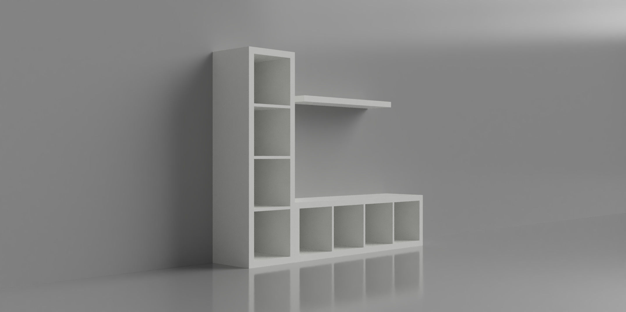 KALLAX LACK TV Stand Unit White 3D model_8