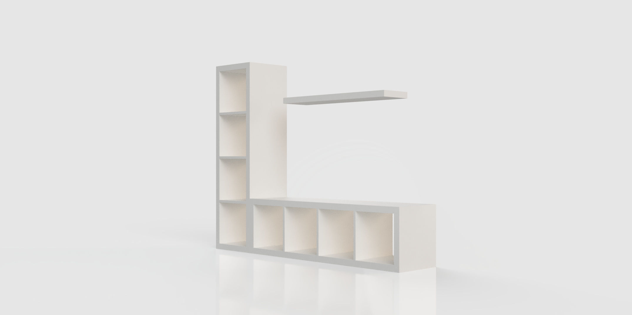 KALLAX LACK TV Stand Unit White 3D model_4