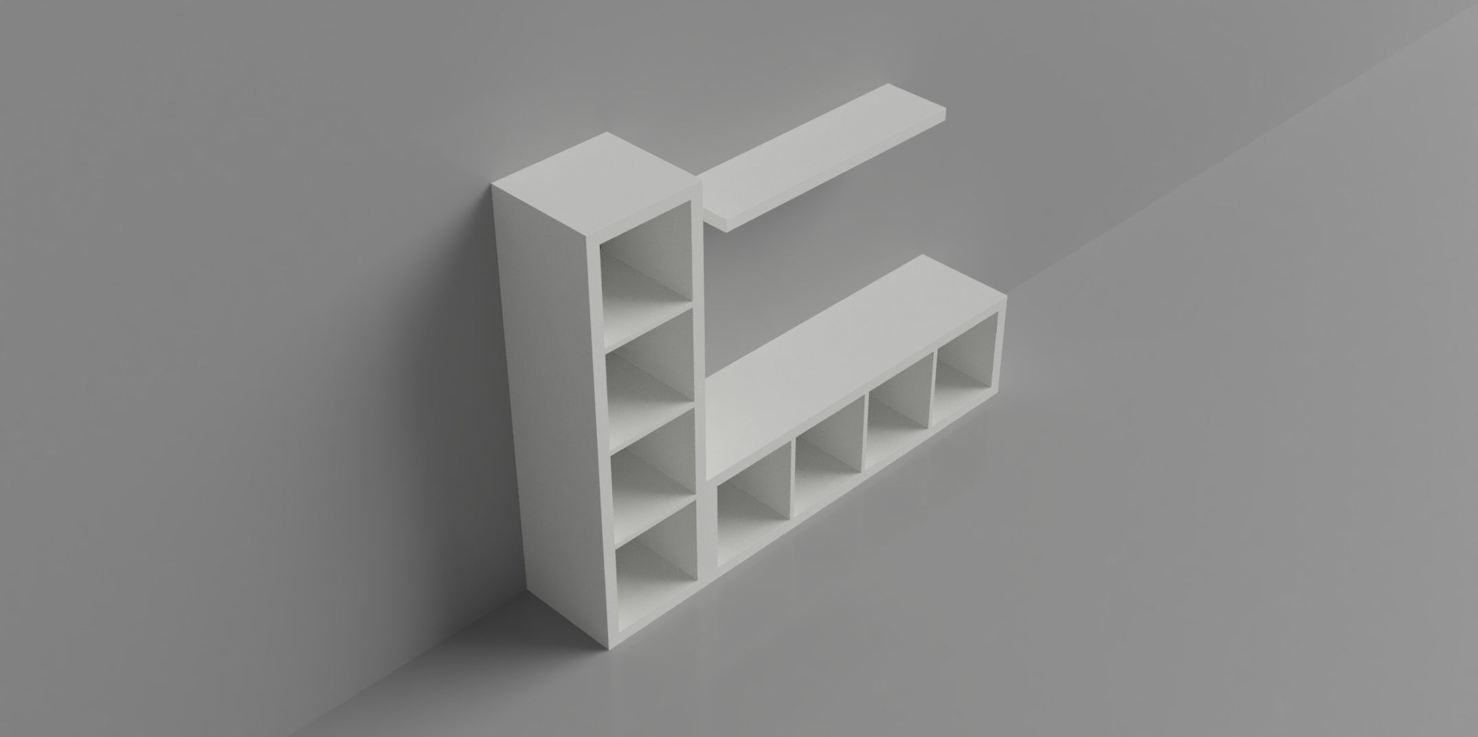 KALLAX LACK TV Stand Unit White 3D model_7
