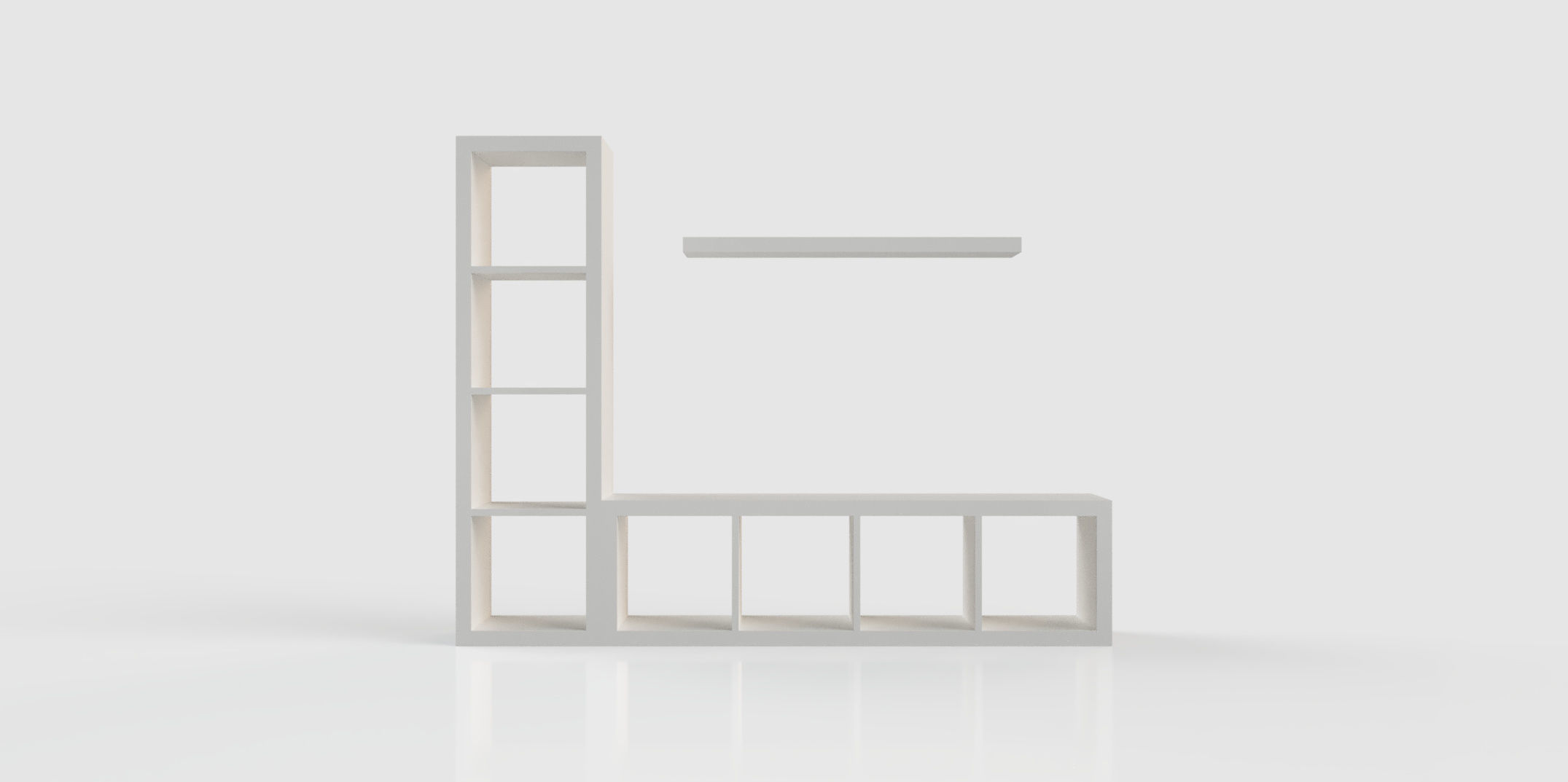 KALLAX LACK TV Stand Unit White 3D model_5