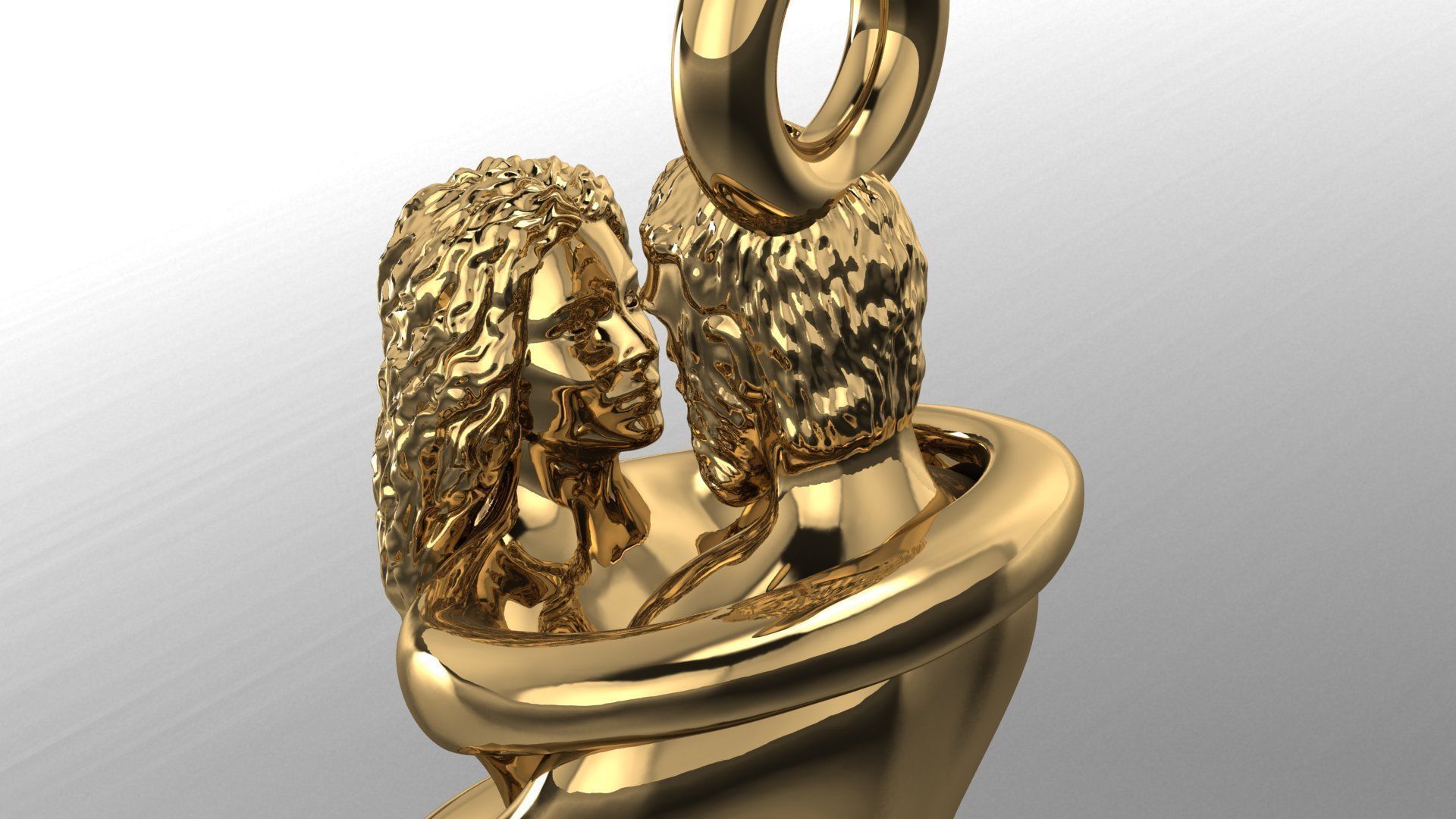 Hugs pendant men and women  Love  3D print model_3