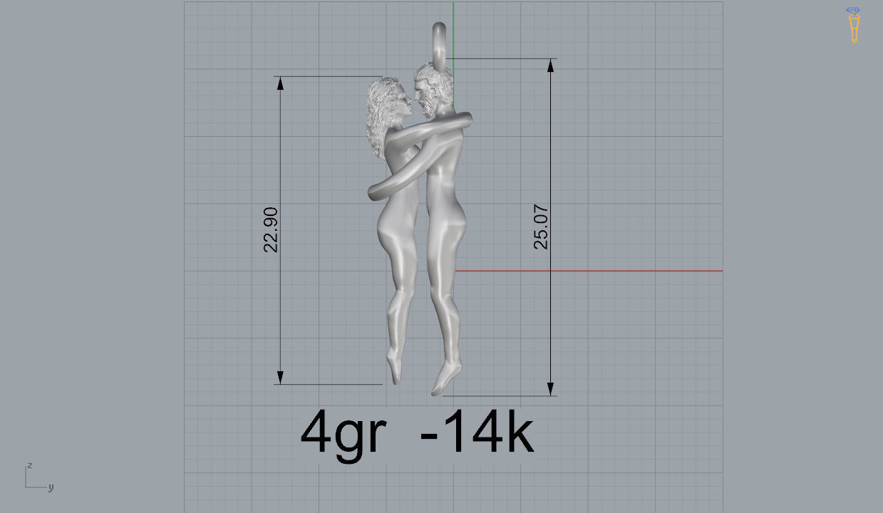 Hugs pendant men and women  Love  3D print model_8