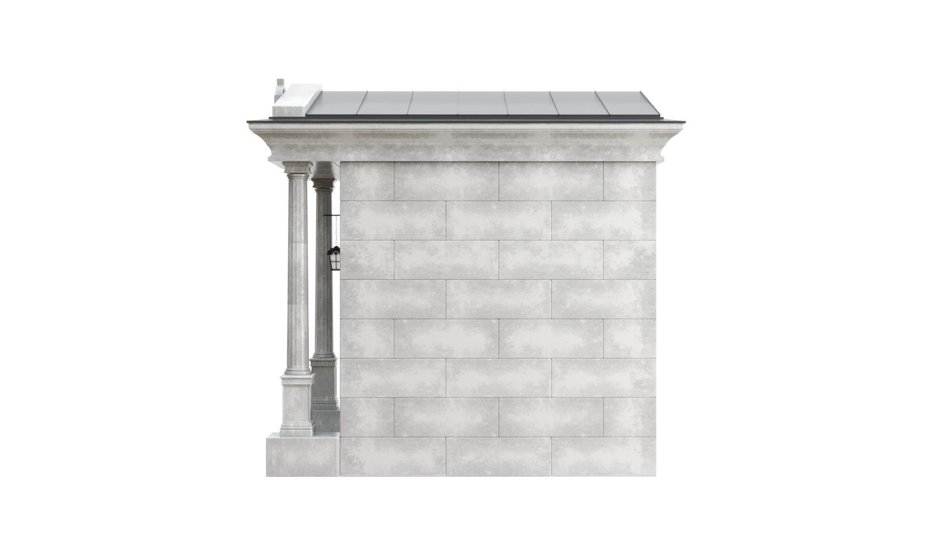 Crypt stone building 3D model_12