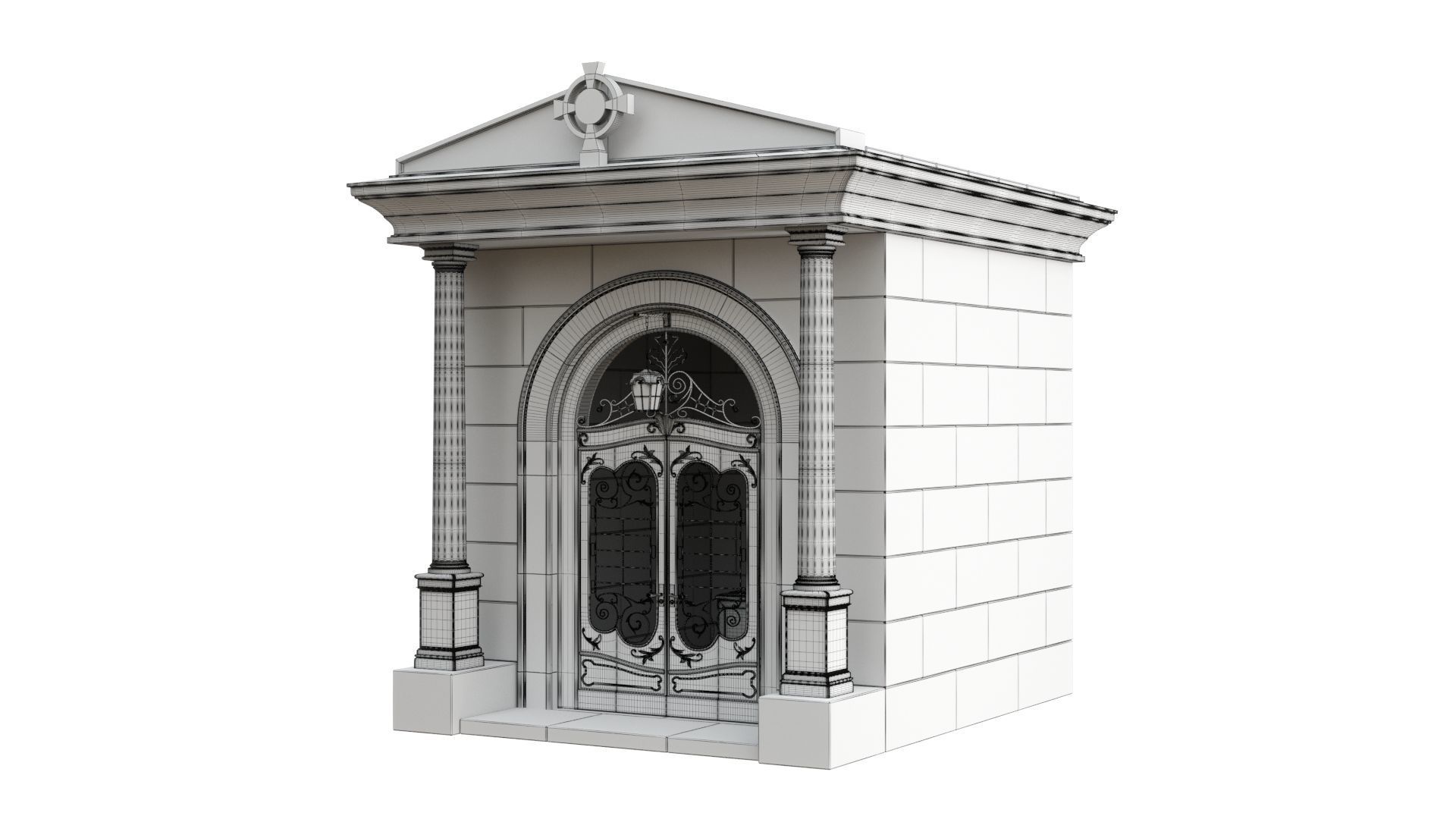 Crypt stone building 3D model_22