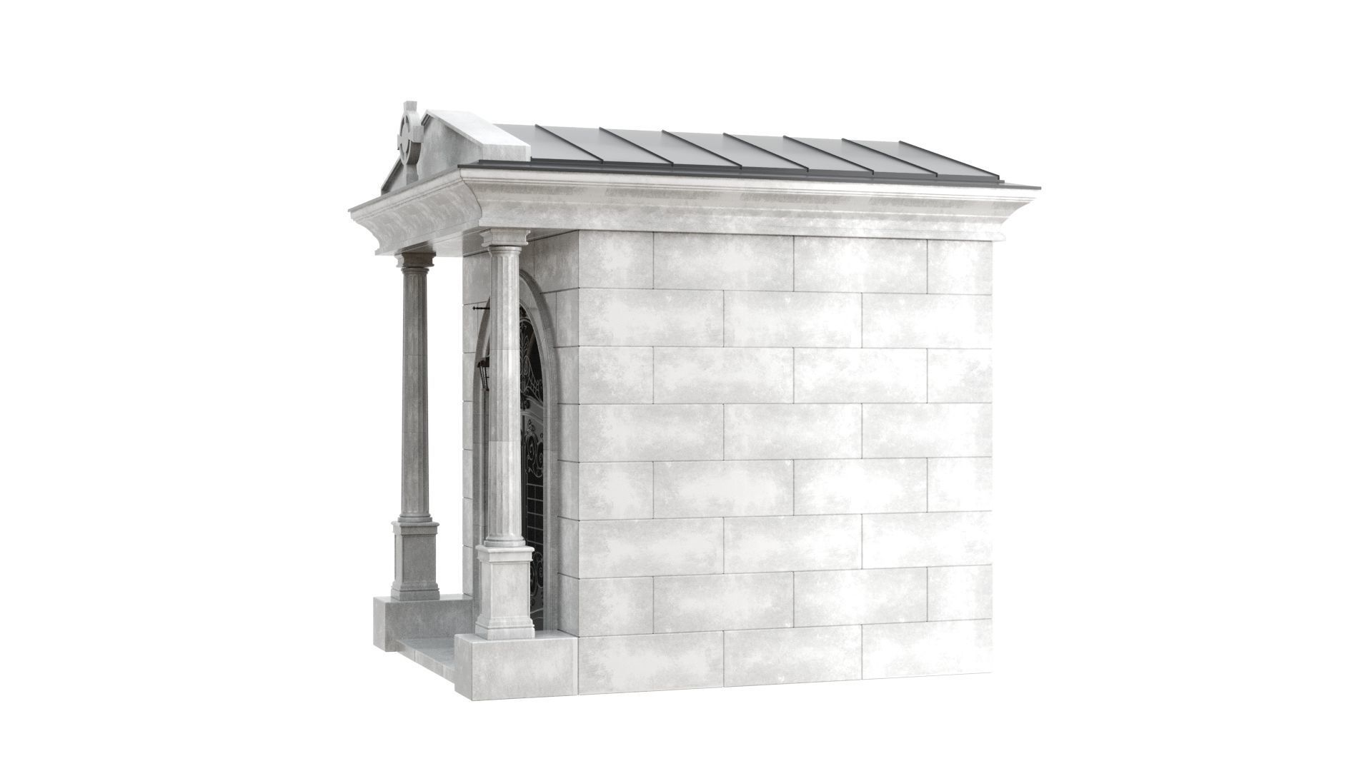 Crypt stone building 3D model_13