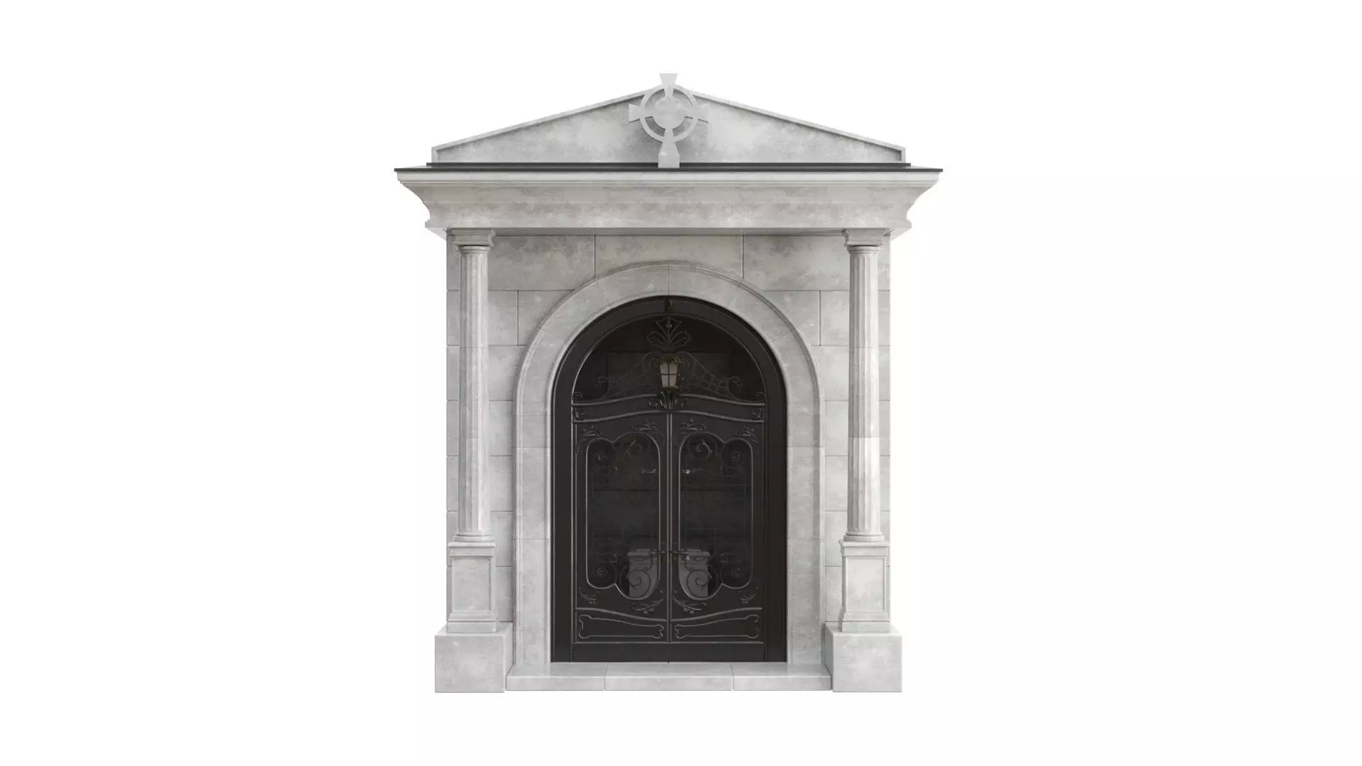 Crypt stone building 3D model_0