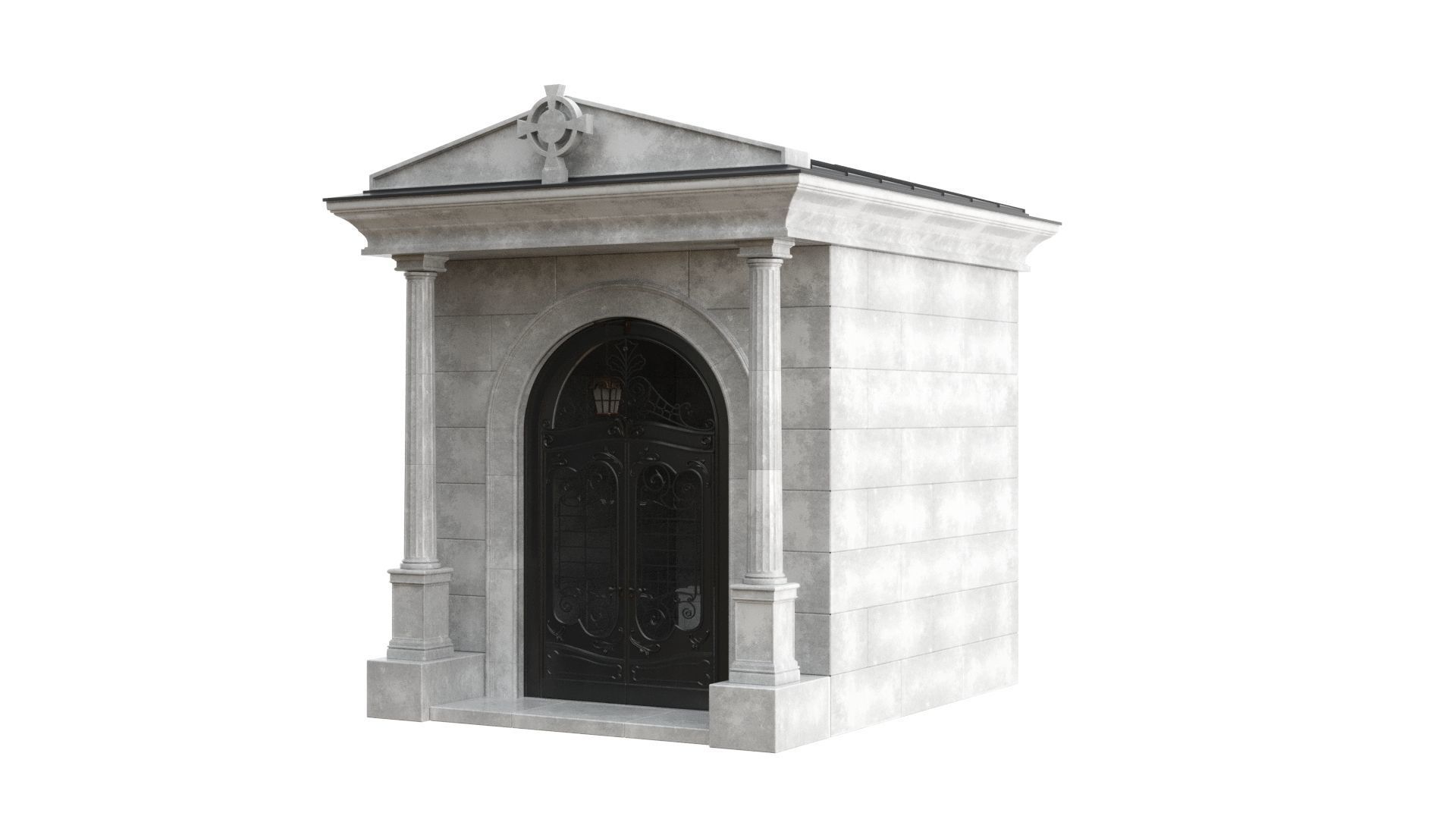 Crypt stone building 3D model_17