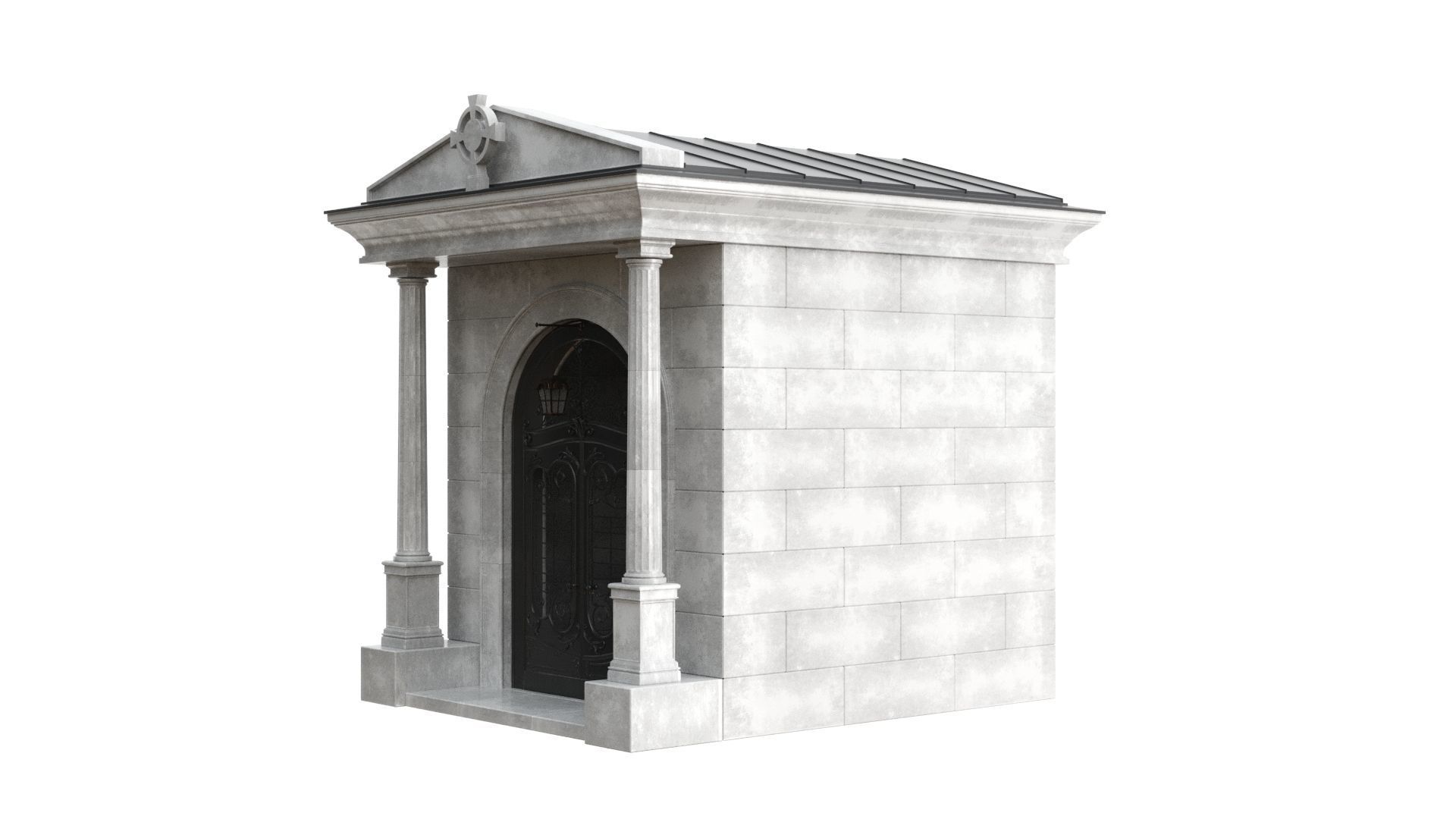 Crypt stone building 3D model_15