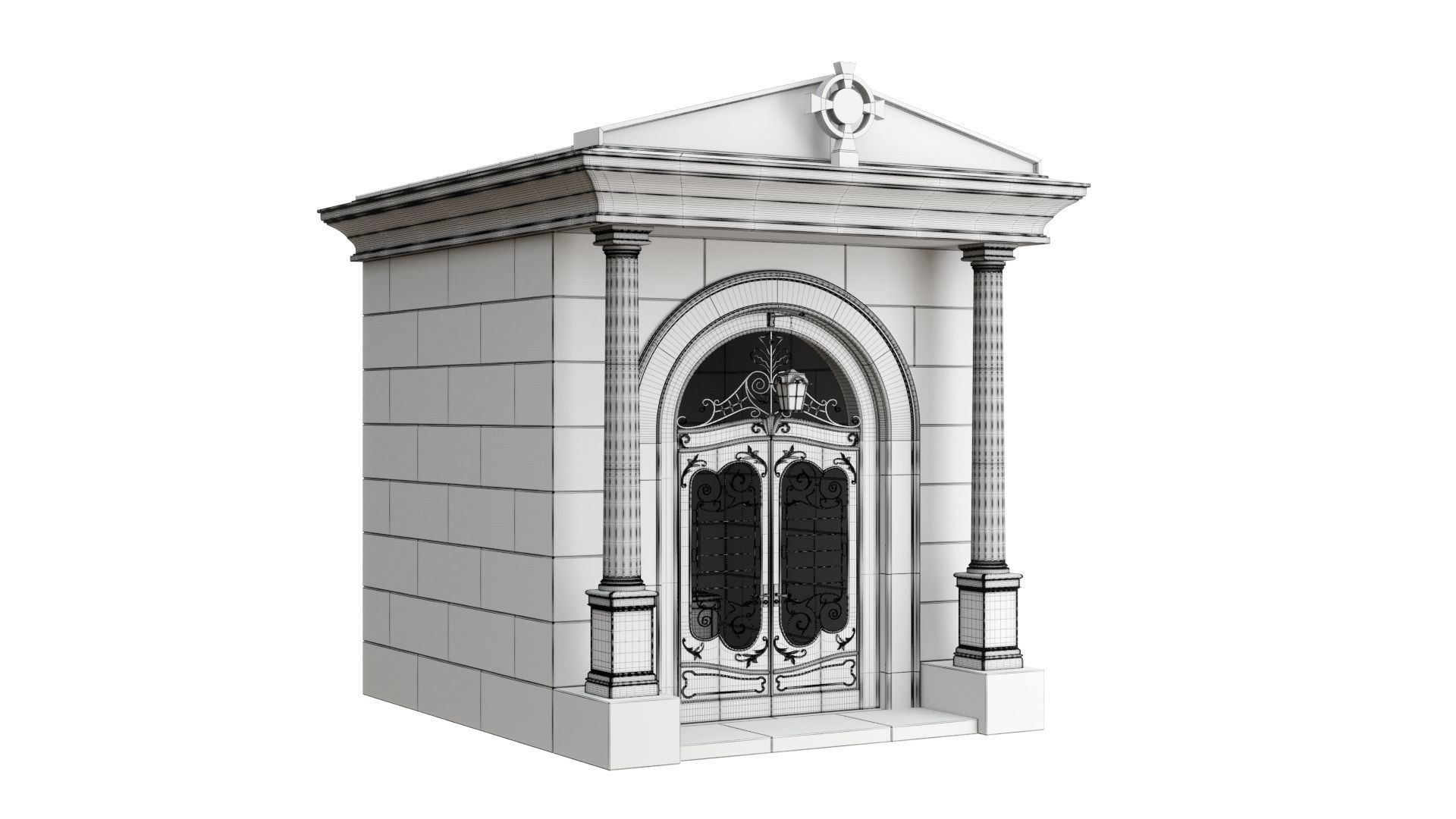 Crypt stone building 3D model_21