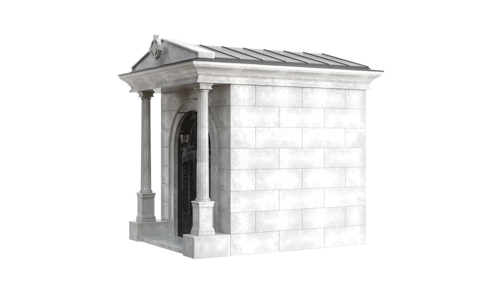 Crypt stone building 3D model_14