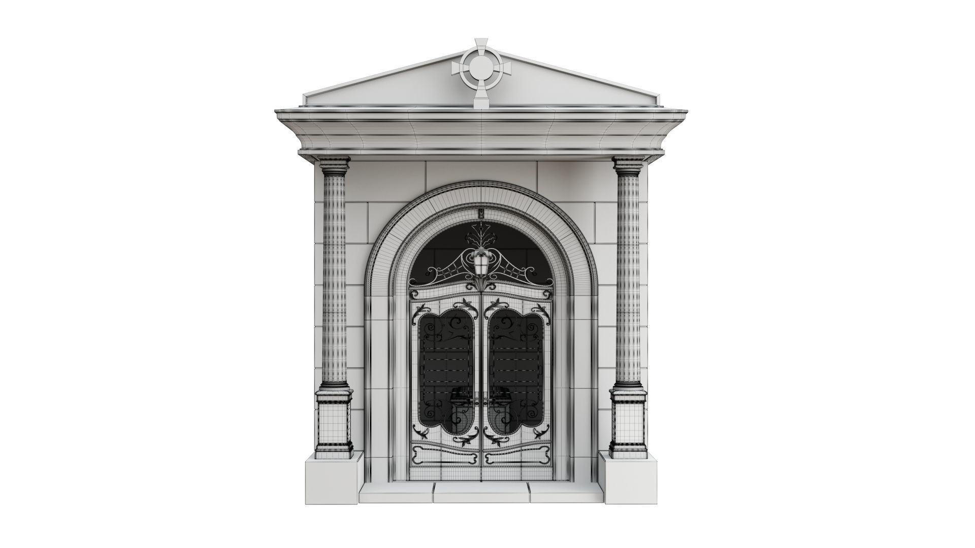 Crypt stone building 3D model_20
