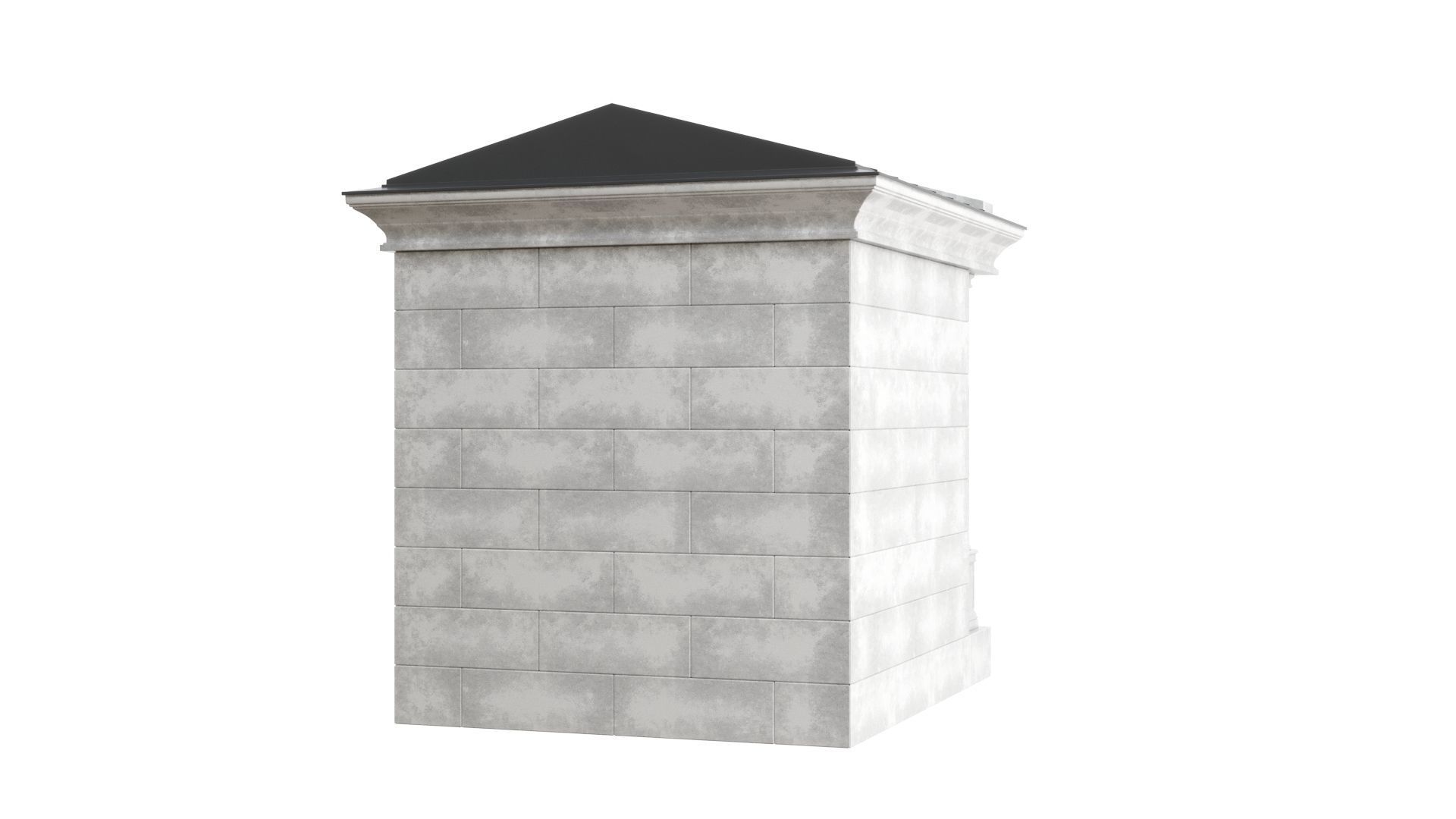 Crypt stone building 3D model_8