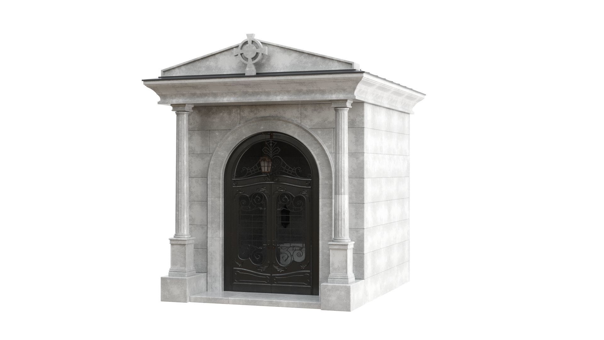Crypt stone building 3D model_18