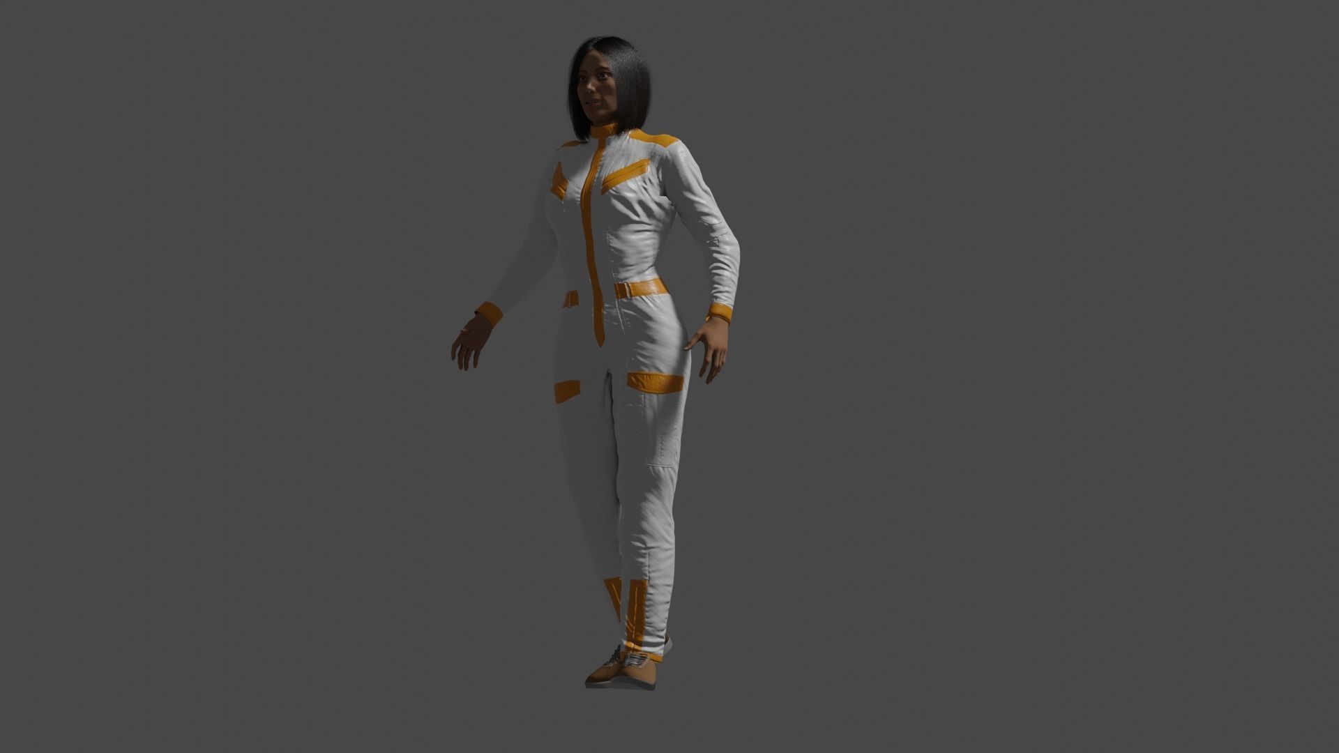 Female Character sci-fi 3D model_1
