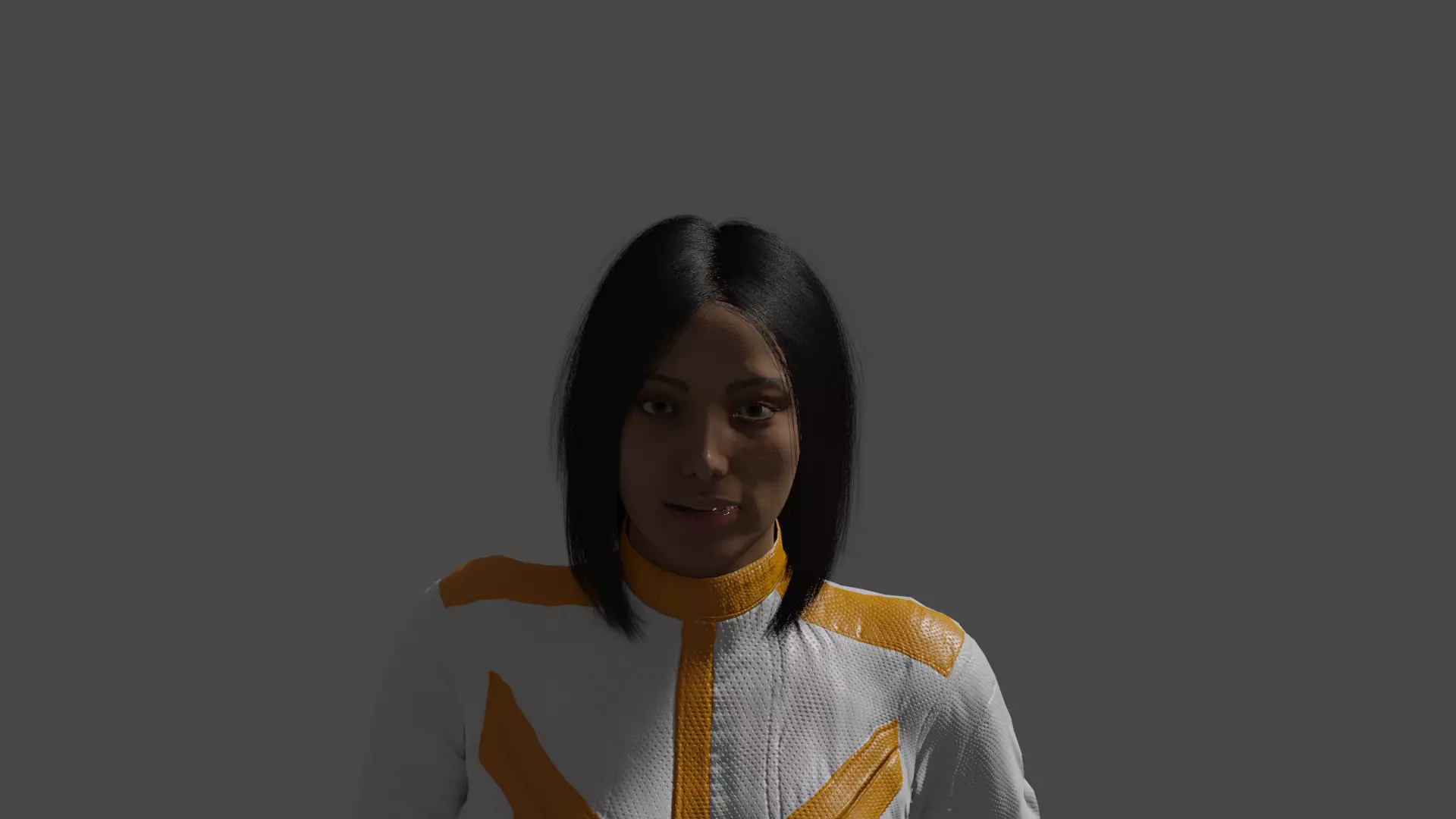 Female Character sci-fi 3D model_0