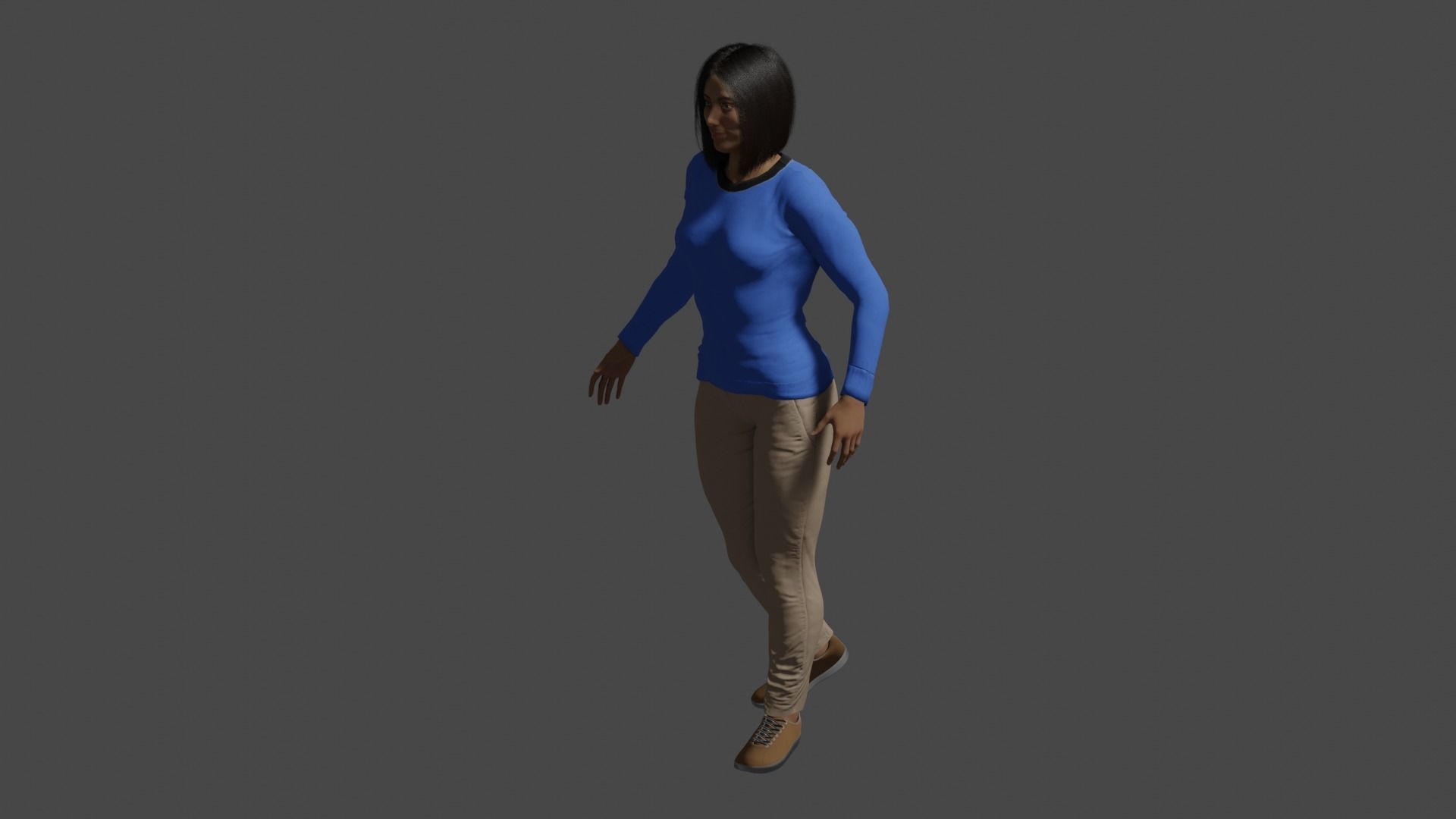 Female Character sci-fi 3D model_3