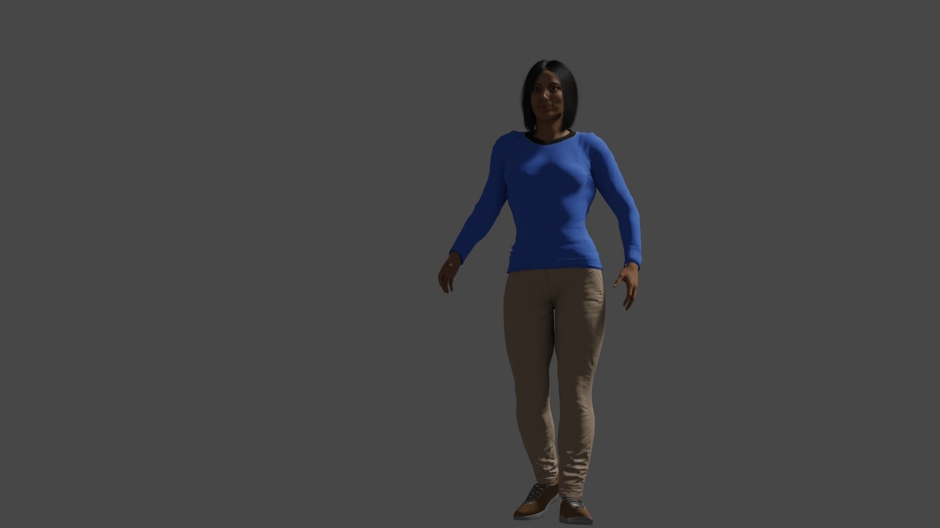 Female Character sci-fi 3D model_4