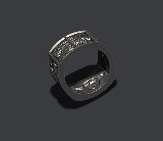 playing cards Jacks pairs ring 3D print model_8