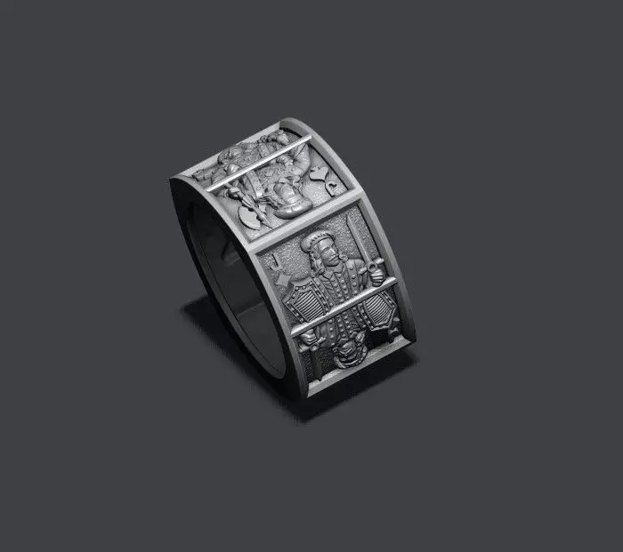 playing cards Jacks pairs ring 3D print model_0