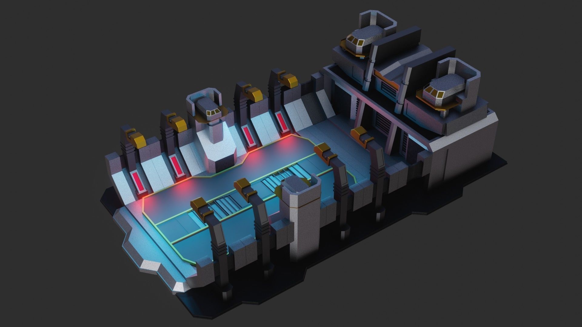 Sci-fi Military Station - Game Ready - PBR Low-poly 3D model_8